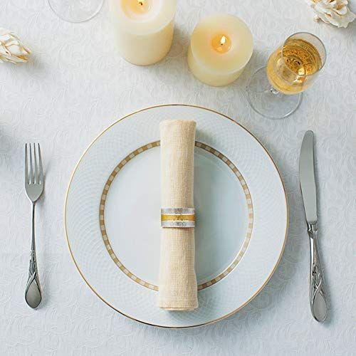 Napkin Rings, Metal Gold Round Napkin Rings Buckles for Table Decorations view 5