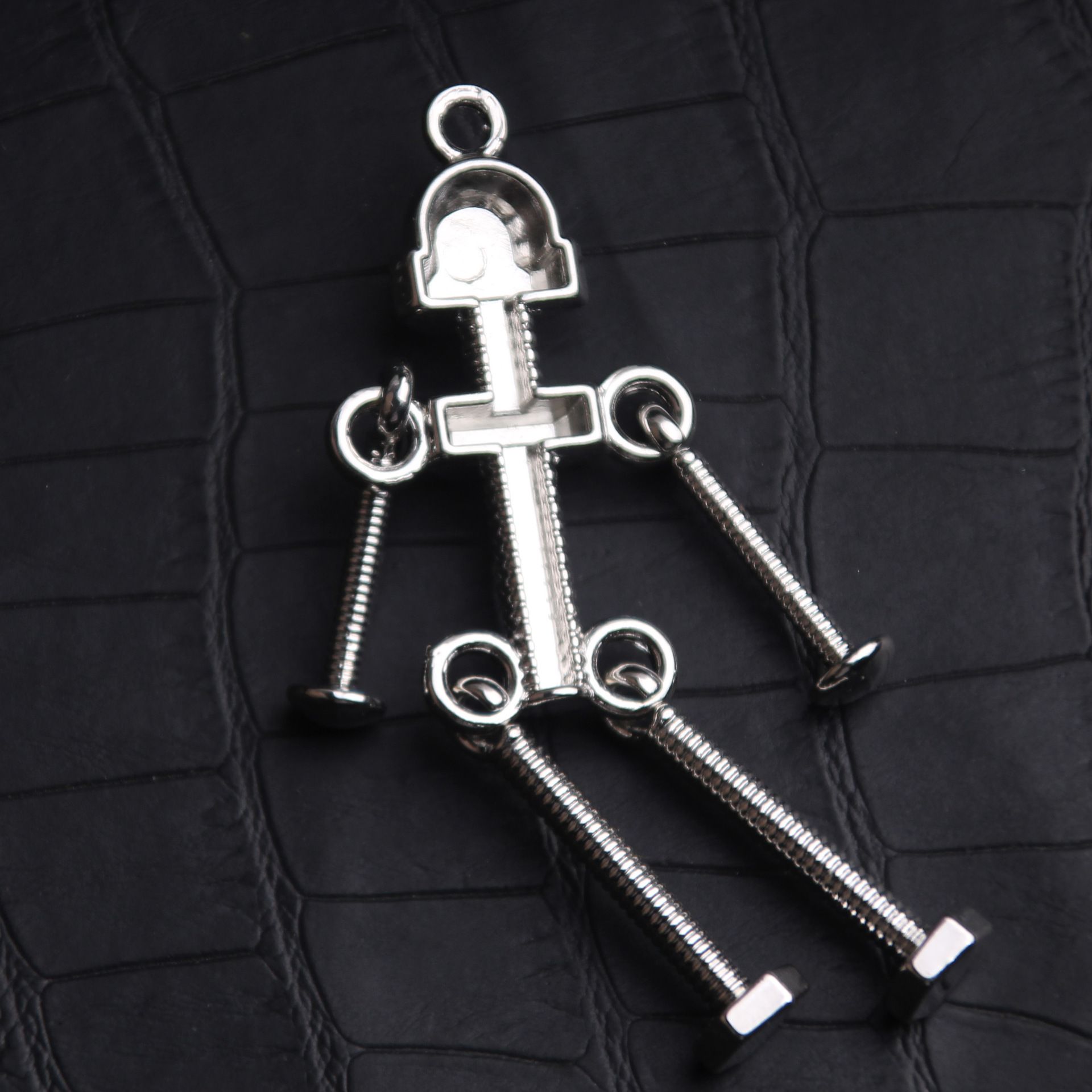 Unique Gothic Skull Skeleton Charm Keychain for Women Men Halloween view 4