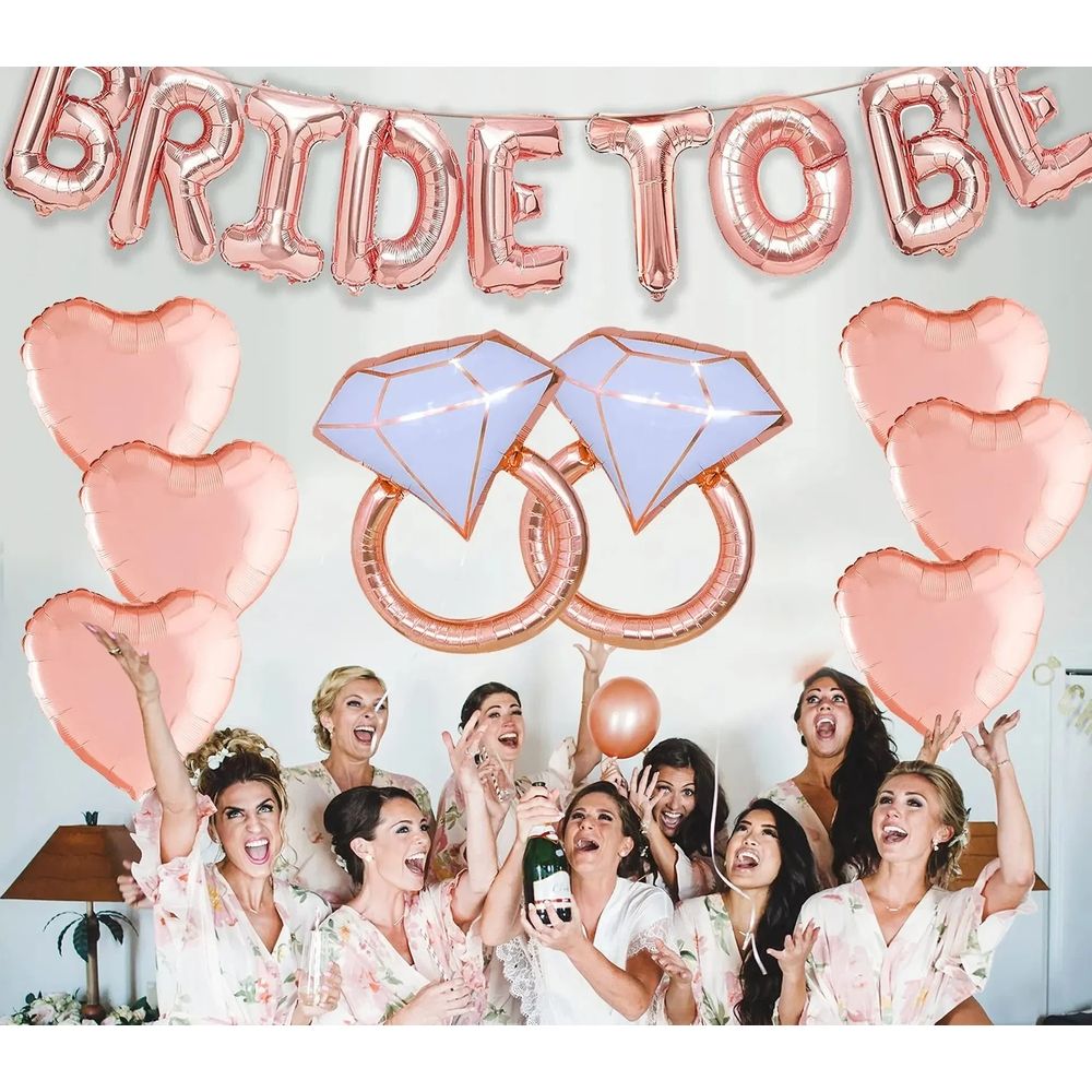 Rose Gold Bride To Be Balloons - Pack of 17 view 2