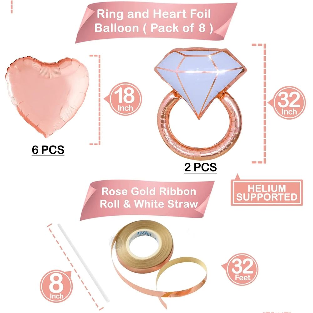 Rose Gold Bride To Be Balloons - Pack of 17 view 5