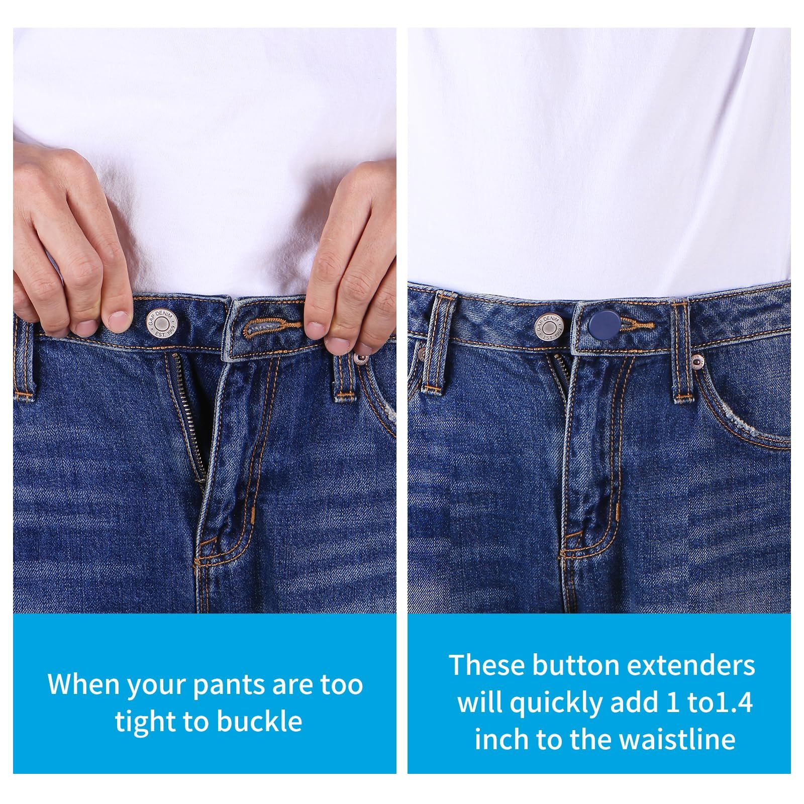 12PCS Button Extenders , Pants Waist Button Extender for Women Men, 3 Colors view 3
