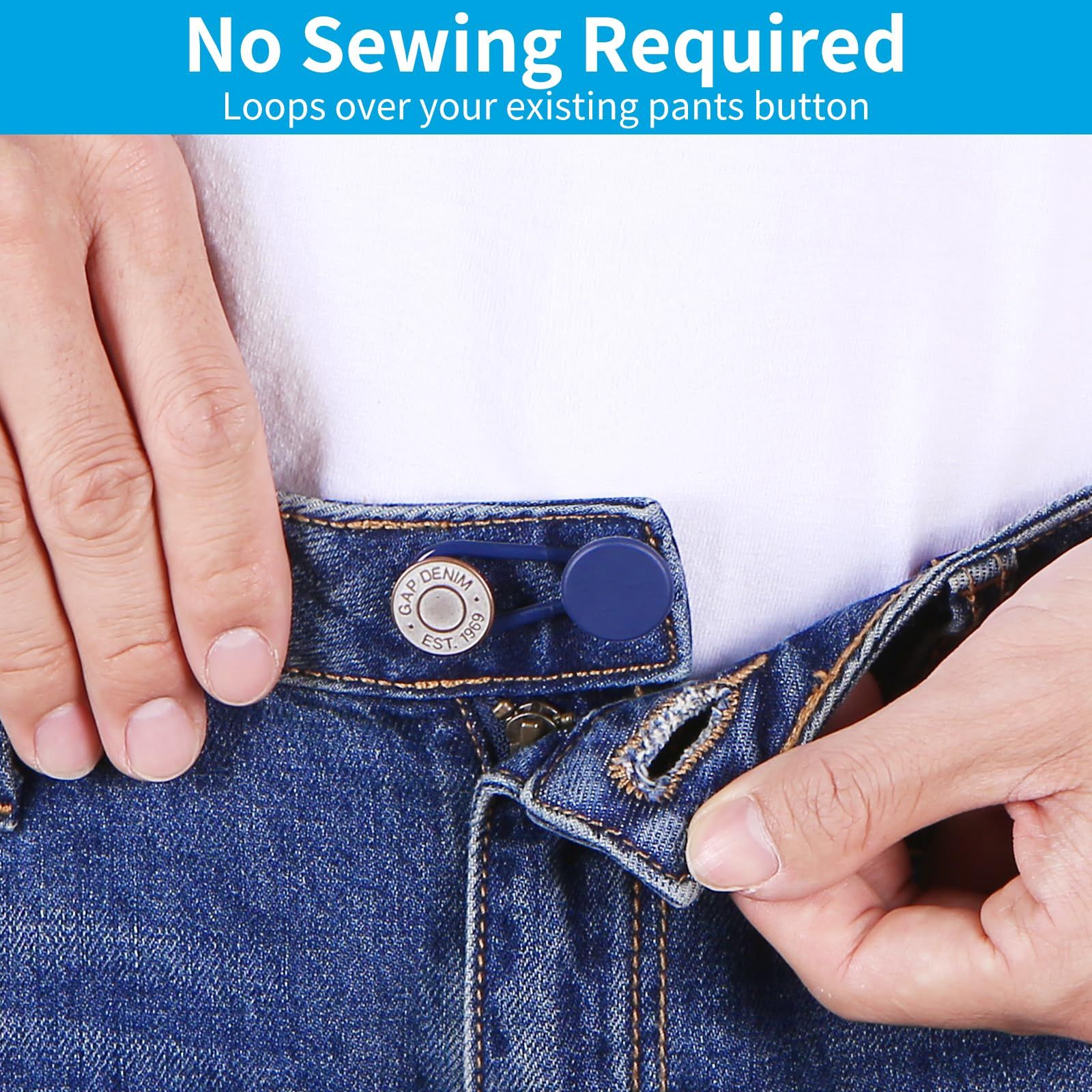 12PCS Button Extenders , Pants Waist Button Extender for Women Men, 3 Colors view 5