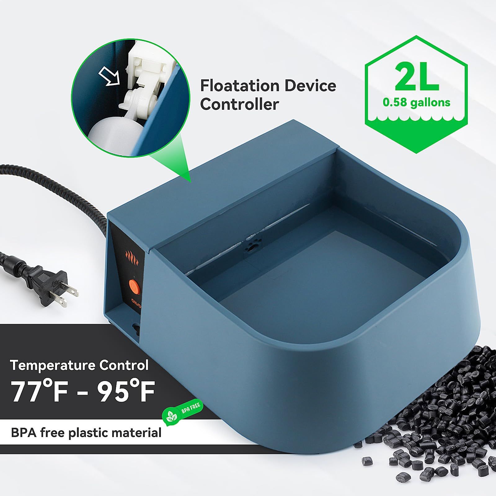 Dog Heated Water Bowl, Automatic Water Bowl for Dogs Outdoor, Dog Heating view 2
