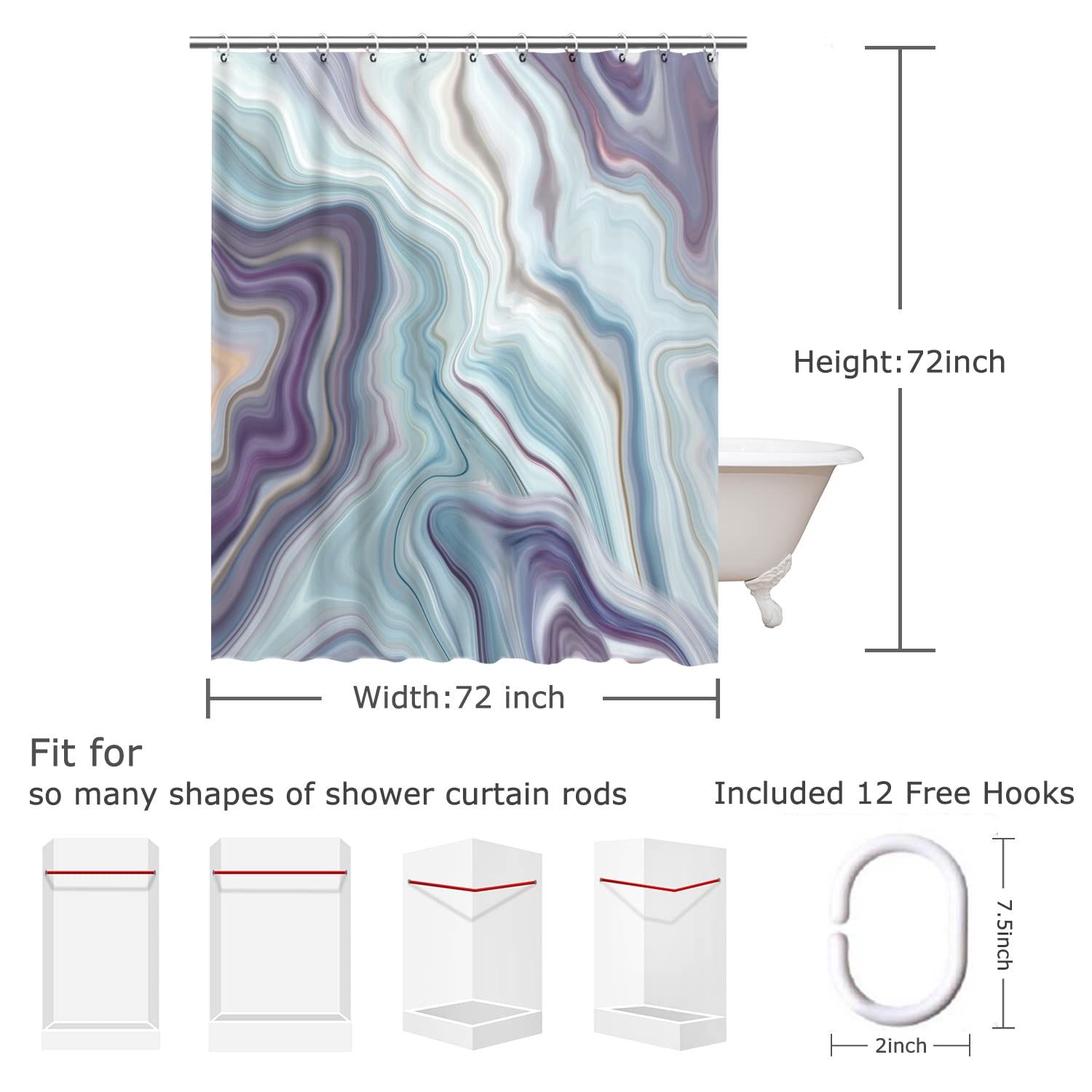 RosieLily Purple Shower Curtain view 5