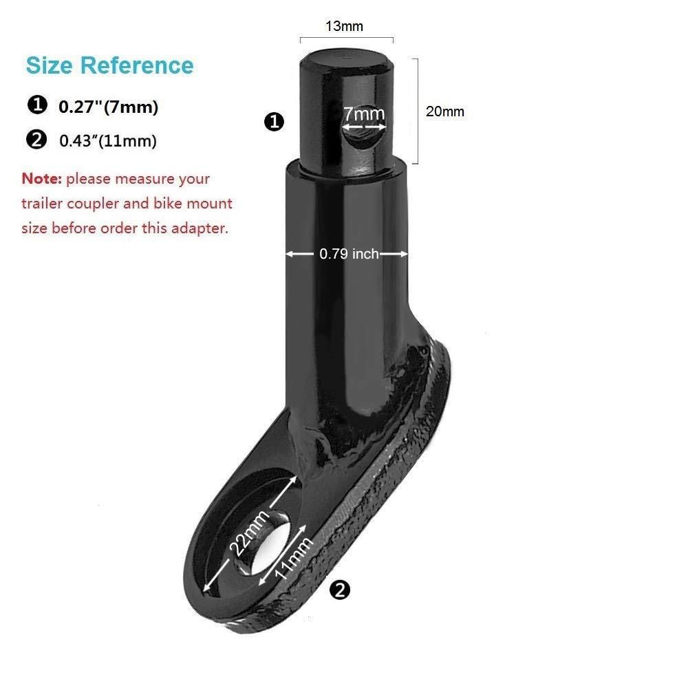Bicycle Trailer Coupler Hitch Black Universal Cycling Adapter Accessories Rear view 3