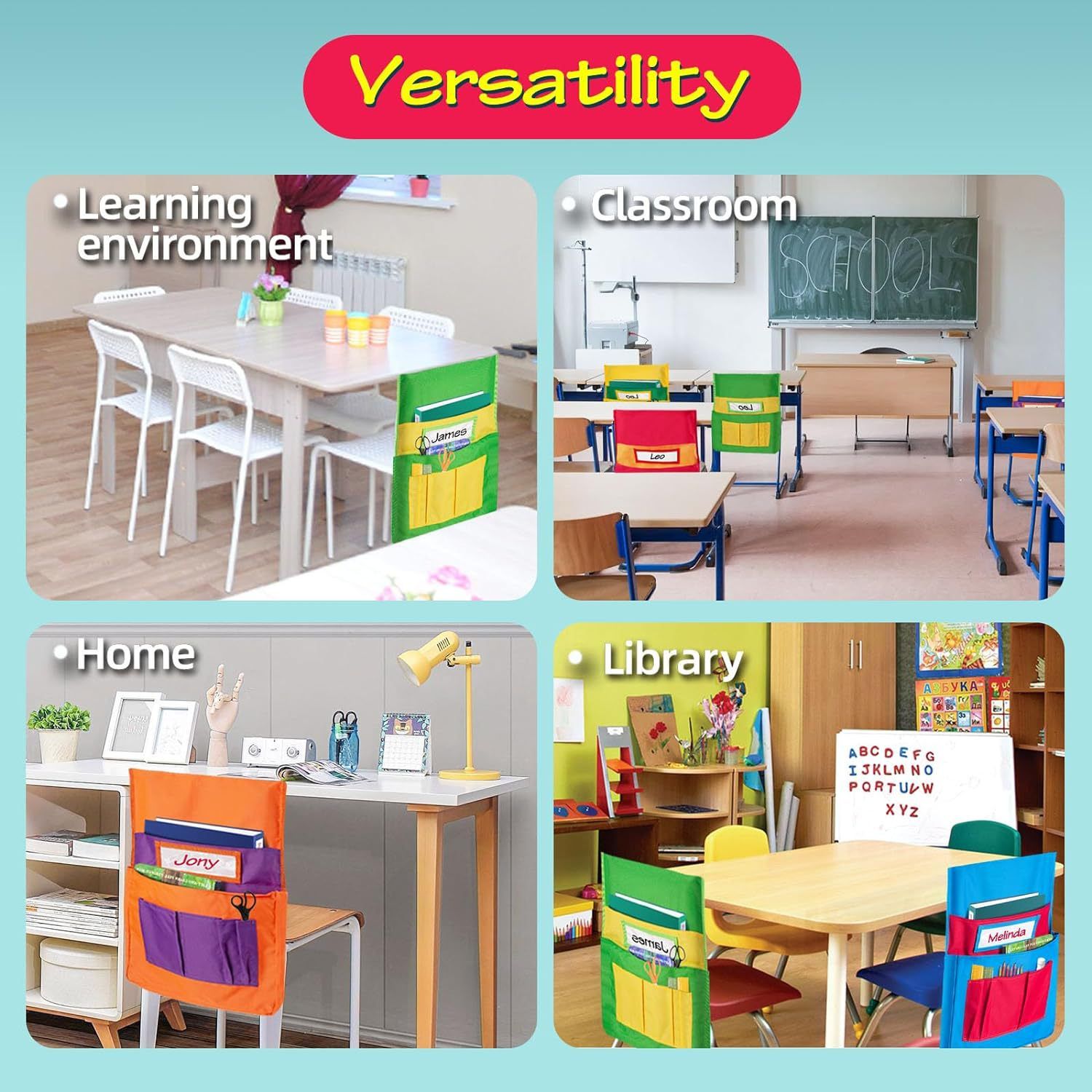 12 PCS Chair Pocket for Classroom view 4