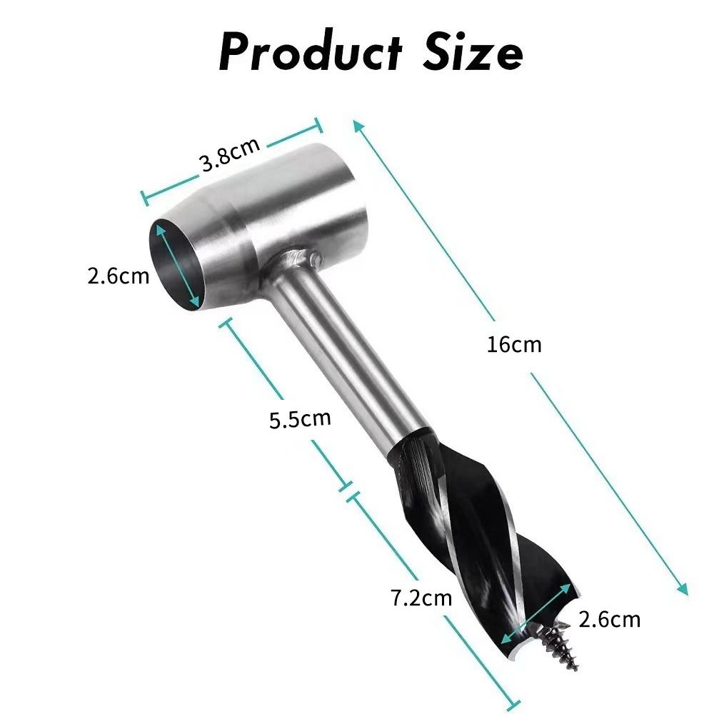 Gear for Survival Settlers Hand Auger Wrench with Wood Drill Peg and Manual view 2