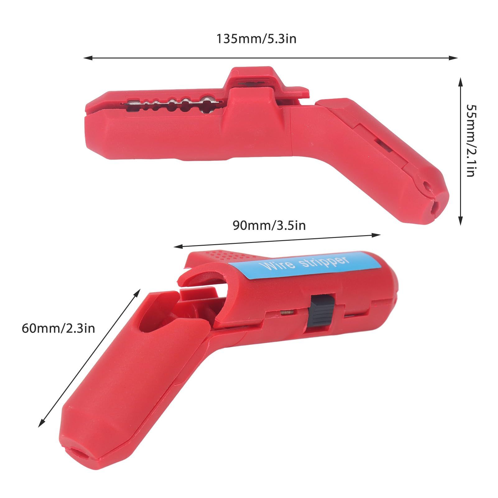Curved Handle Wire Stripper Multi Functional Cable Stripping Tool with Precise view 2