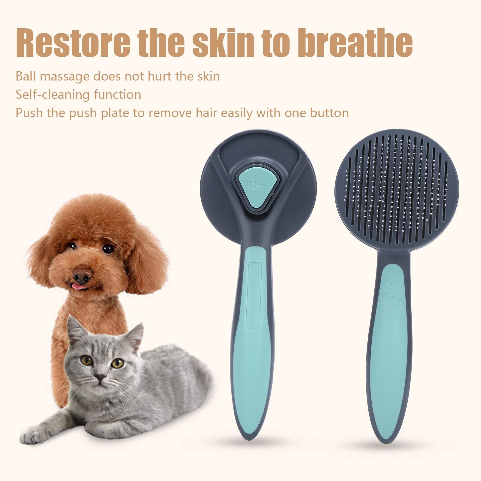 Cat Dog Grooming Brush,Pet Grooming Tool,Removes Loose Hair & Tangles,Skin view 4