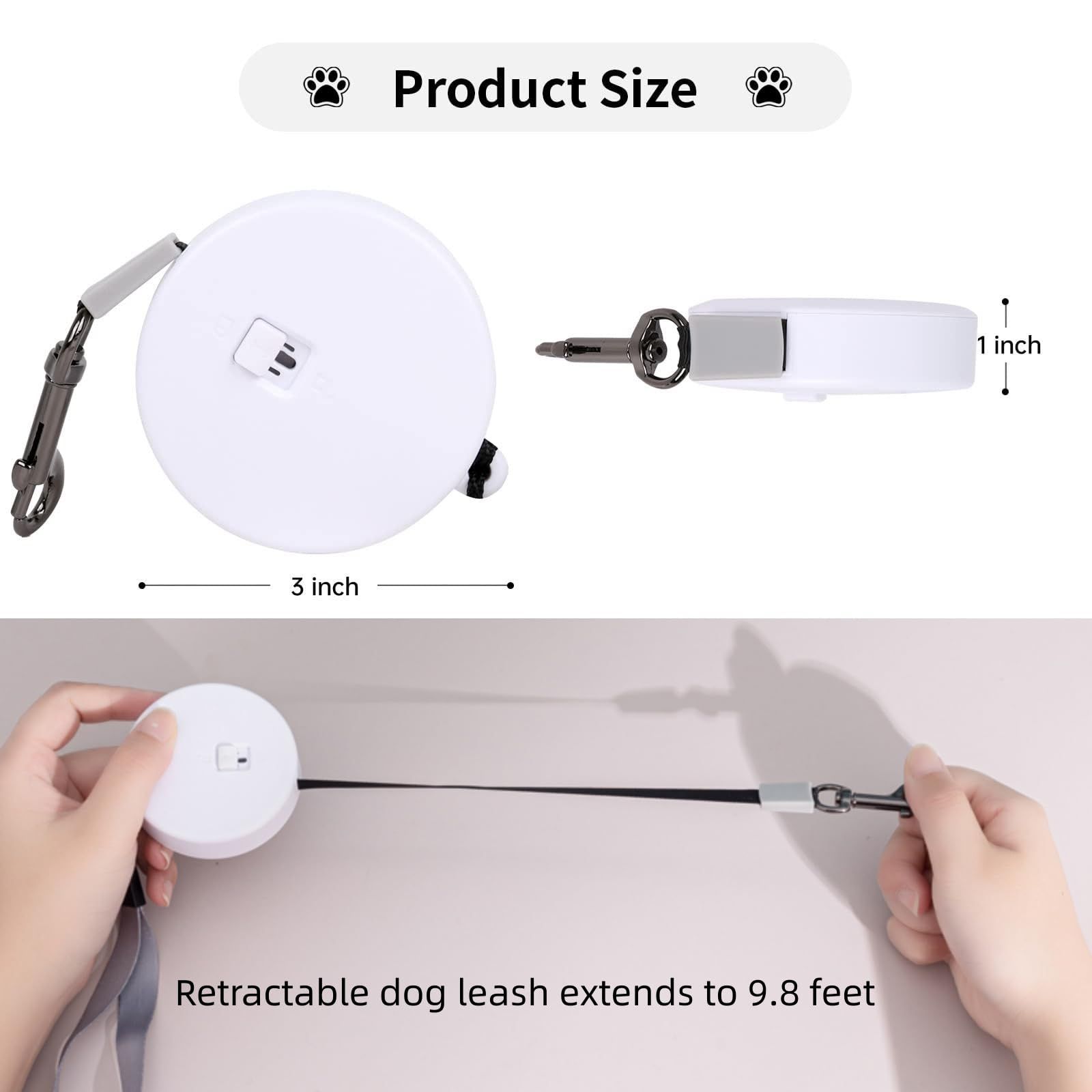 Retractable Dog Leash Pet Mini Retractable Leash Lightweight，with 9.8ft Strong view 4