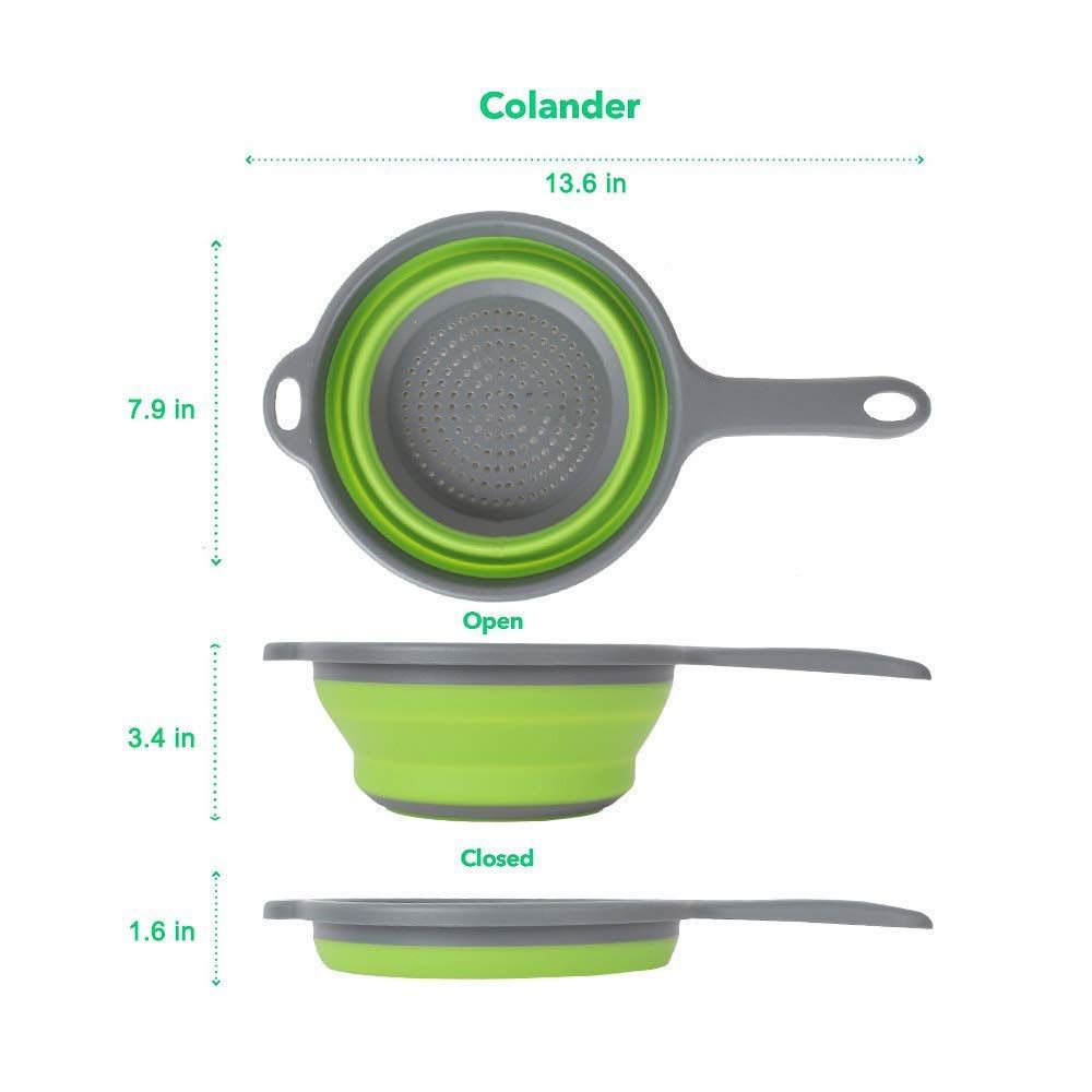 2 Pack Kitchen Foldable Silicone Strainer view 3