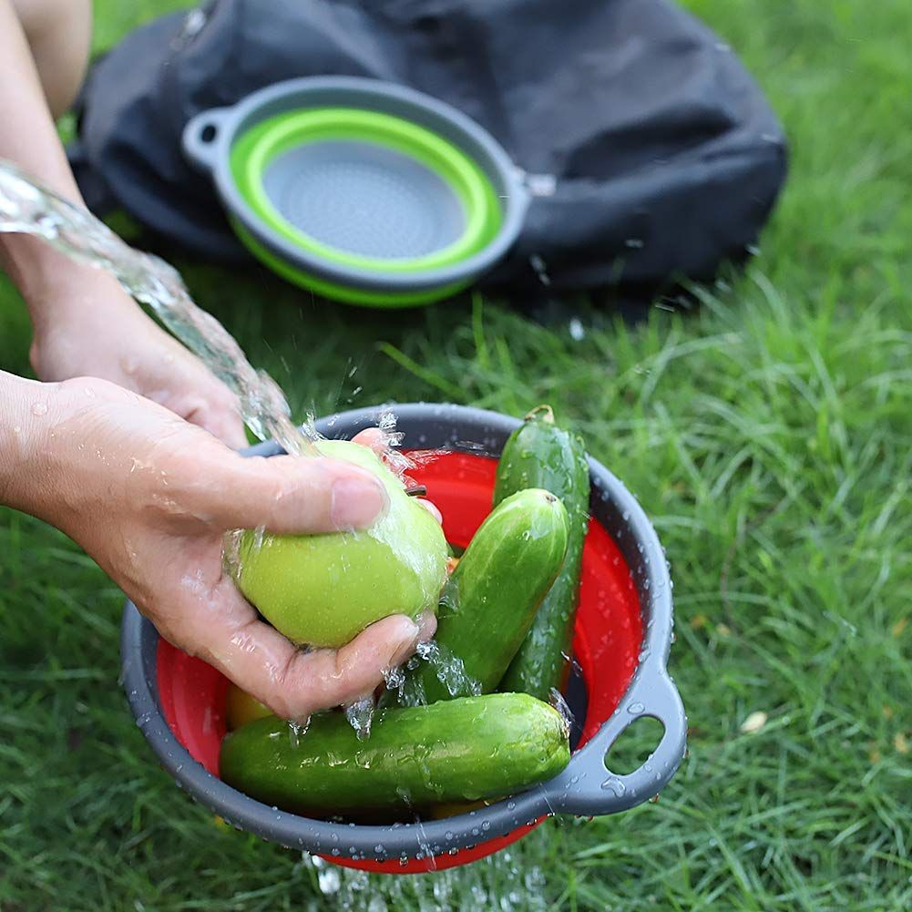 2 Pack Kitchen Foldable Silicone Strainer view 4