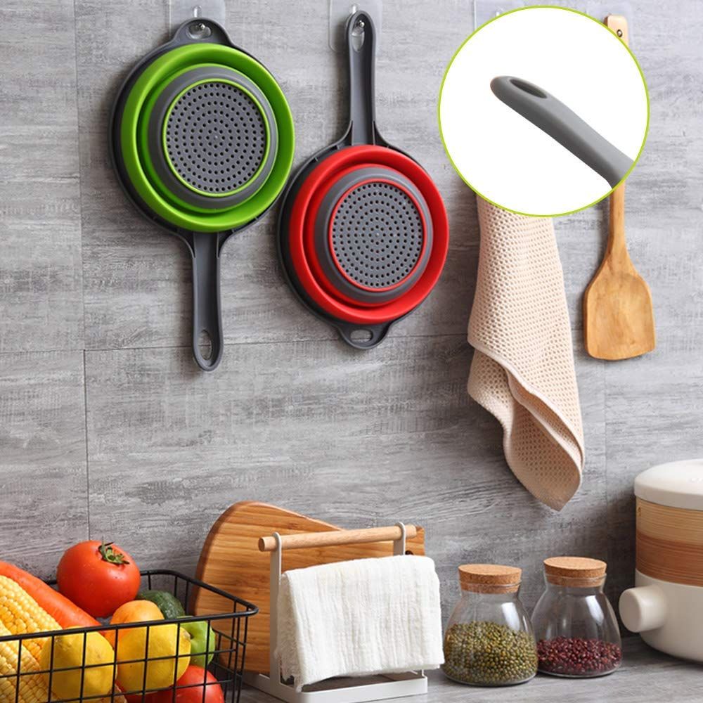 2 Pack Kitchen Foldable Silicone Strainer view 5