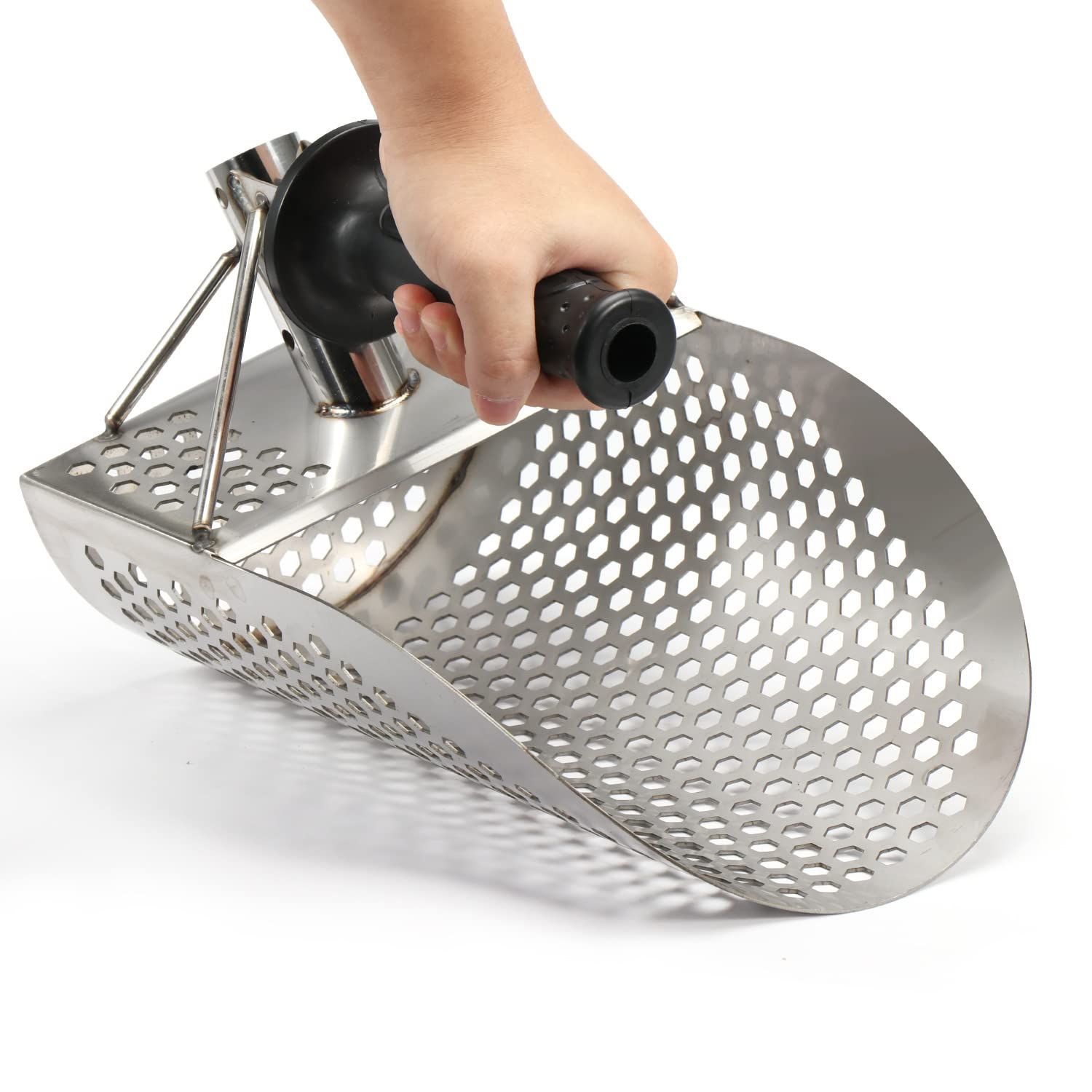 Beach Sand Scoop with Extra Handle Metal Detecting Tool Stainless Steel Water