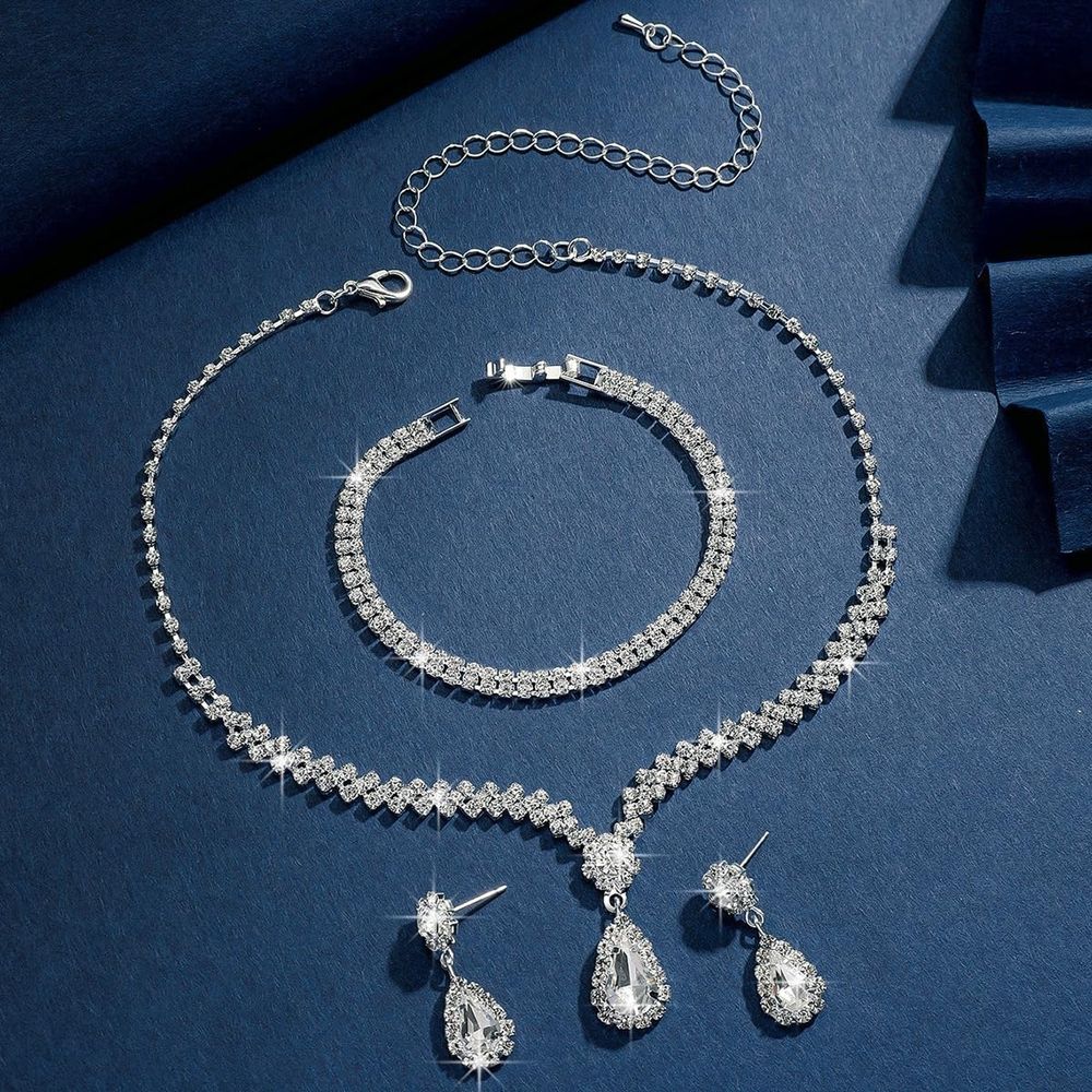 Necklace for Women Full Rhinestone Tassel Necklace Boho Bridal Necklaces for