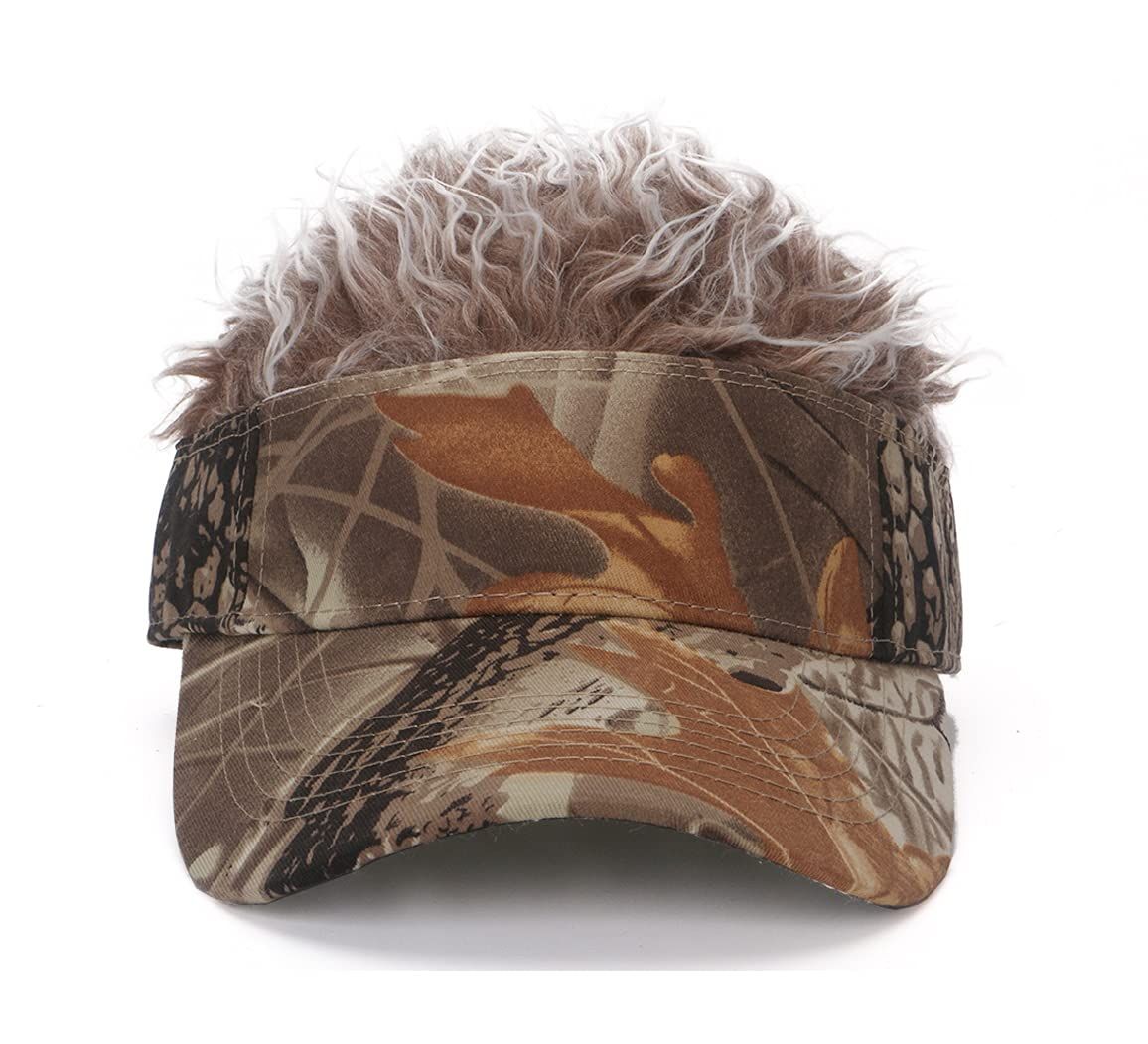 Men's Hair Visor ​Sun Hats Visor with Hair Fake Hat with Hair for Men Novelty view 3