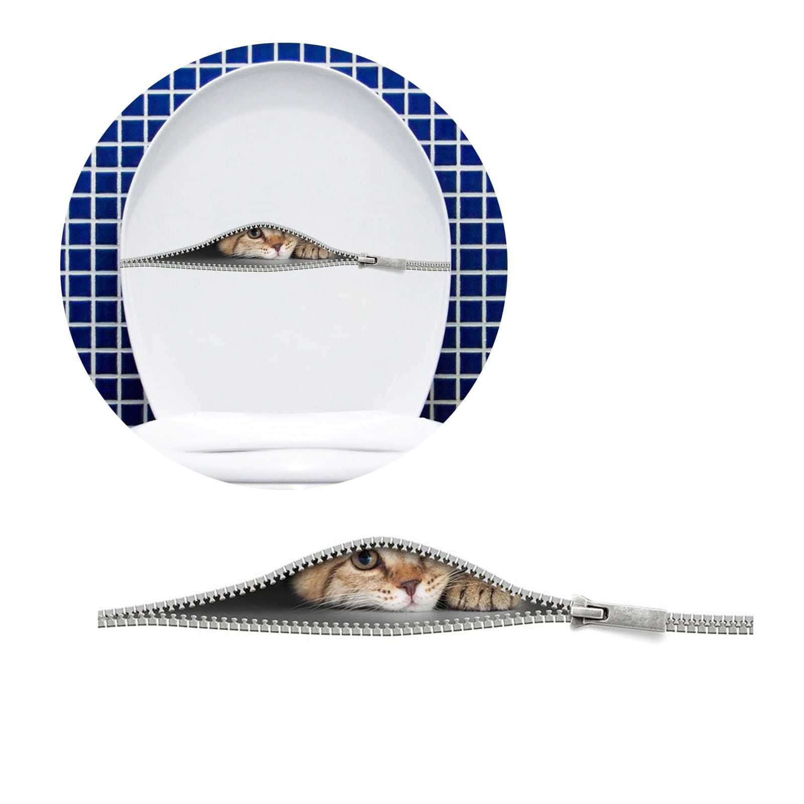 Cartoon Creative Cute Cat Toilet Wall Stickers Toilet Decorative Stickers — image 1