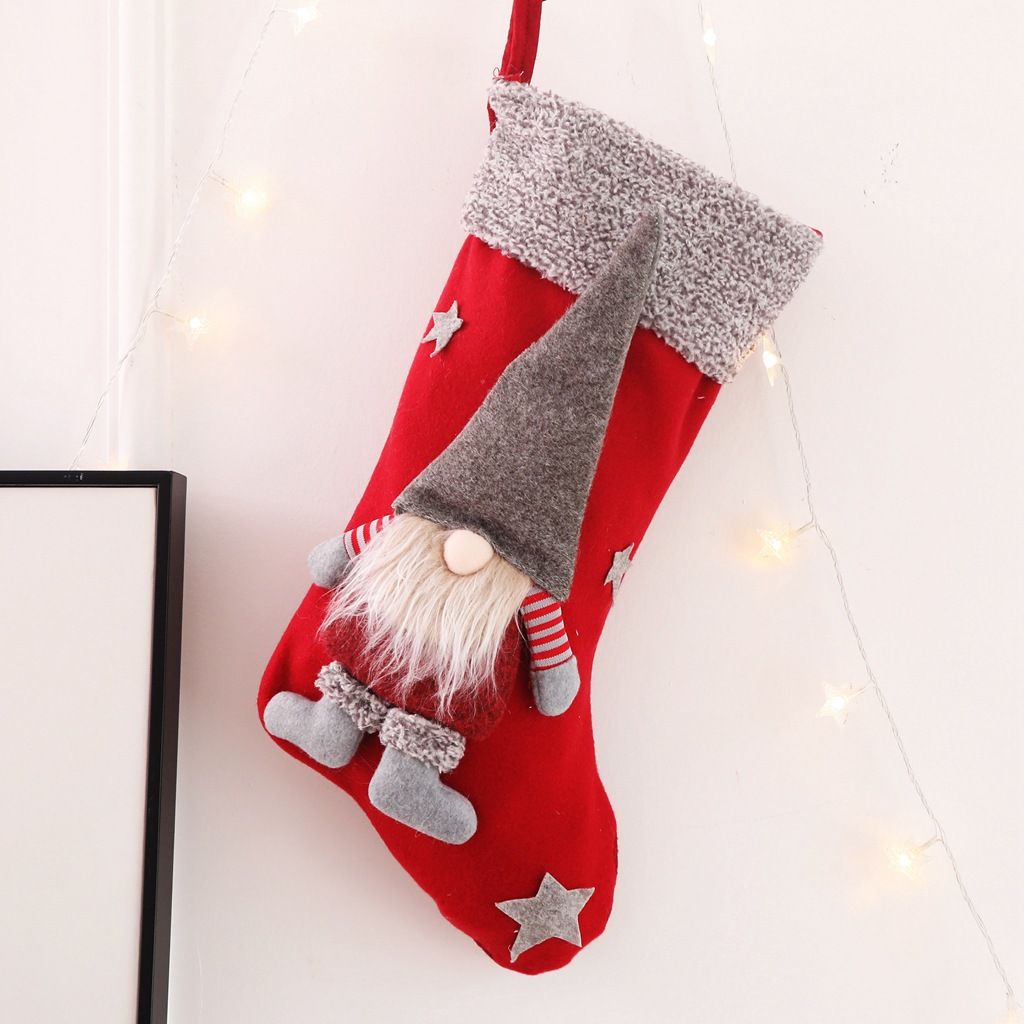 2pcs Merry Christmas Ornament Candy Stocking Sack New Year Xmas Tree view 2