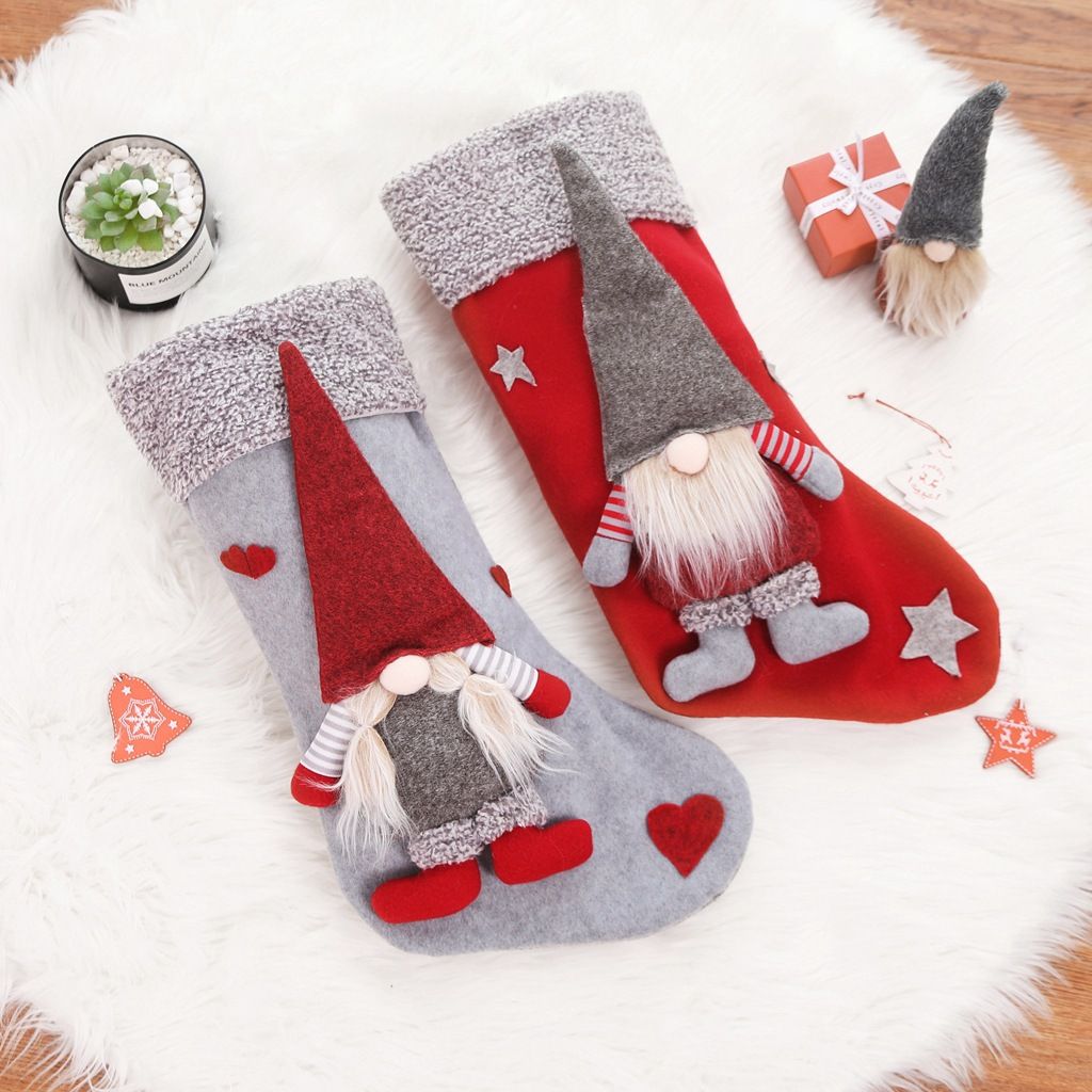 2pcs Merry Christmas Ornament Candy Stocking Sack New Year Xmas Tree view 5