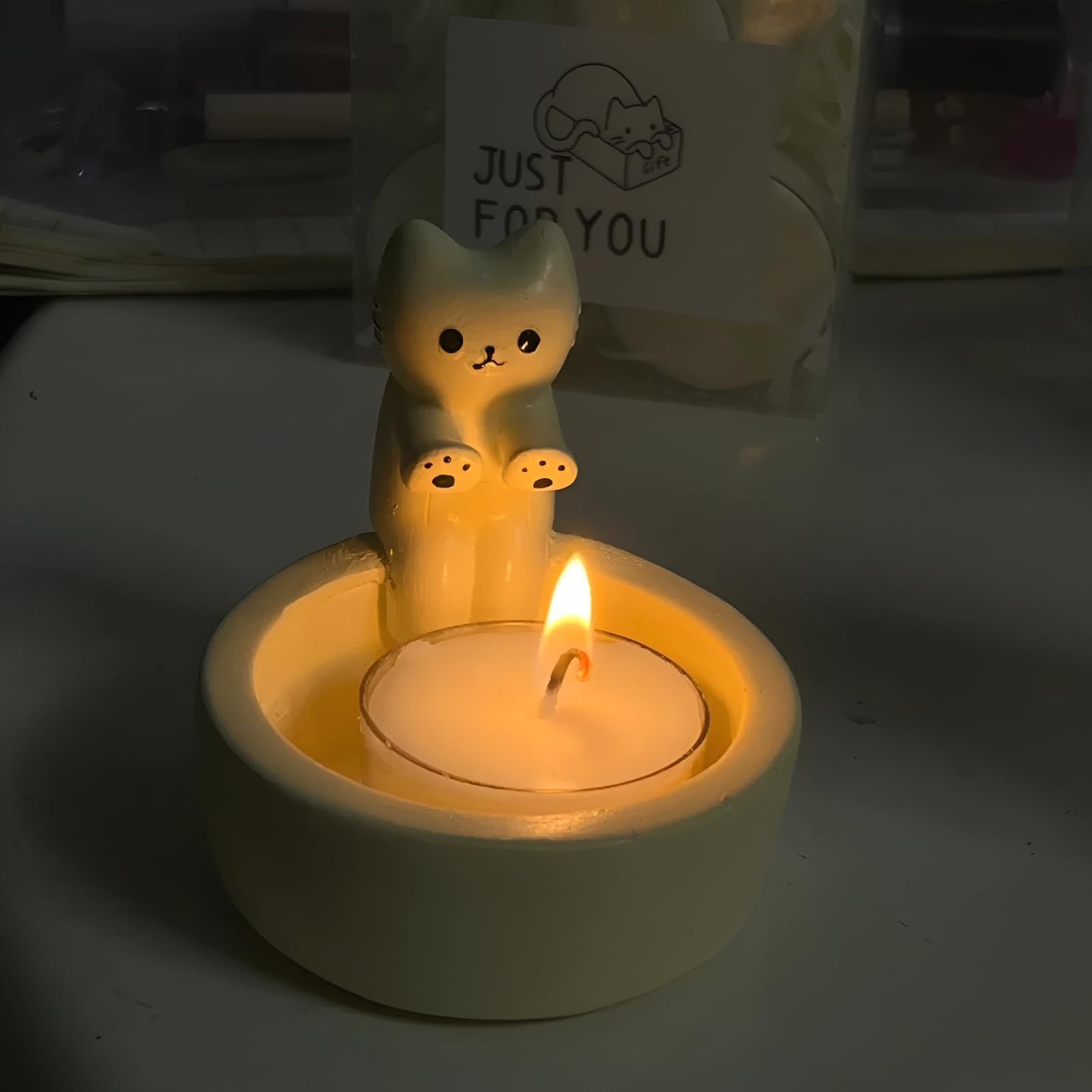 Cat Candle Holder Warming Paws Cartoon Kitten Candle Holder Cute Cat Scented view 4