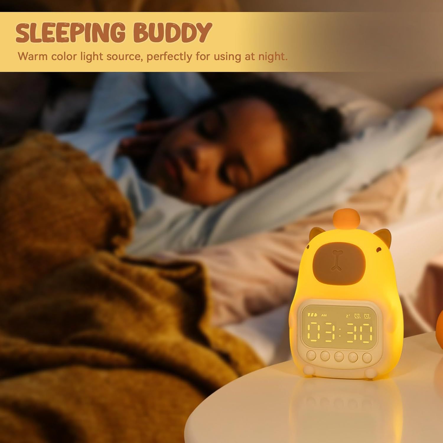 Cute Nursery Lamp, Silicone Animal Kids Baby Night Light Rechargeable Tabletop view 5