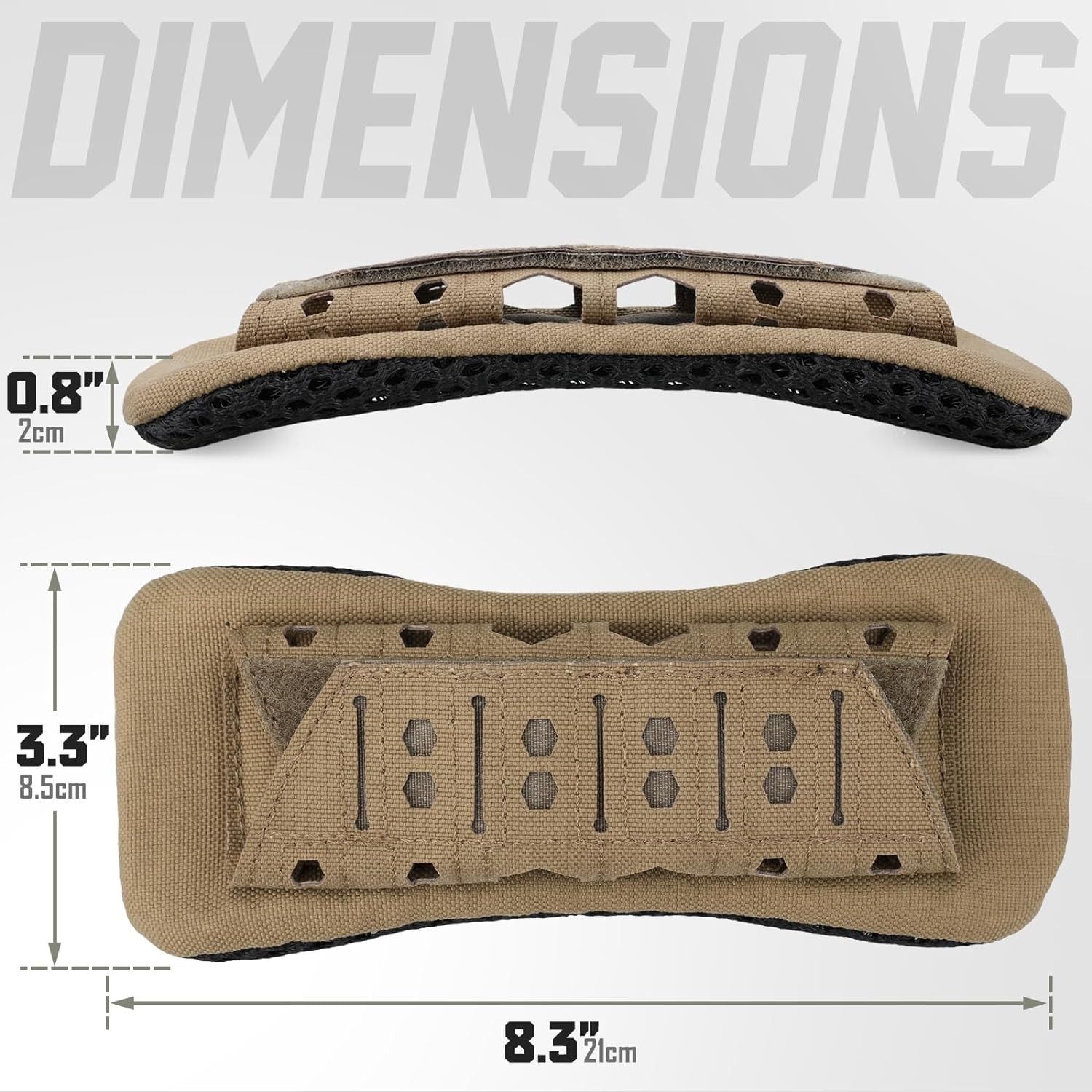 3 Pcs Tactical Vest Shoulder Pads Backpack Breathable Mesh Cushion Pad view 5