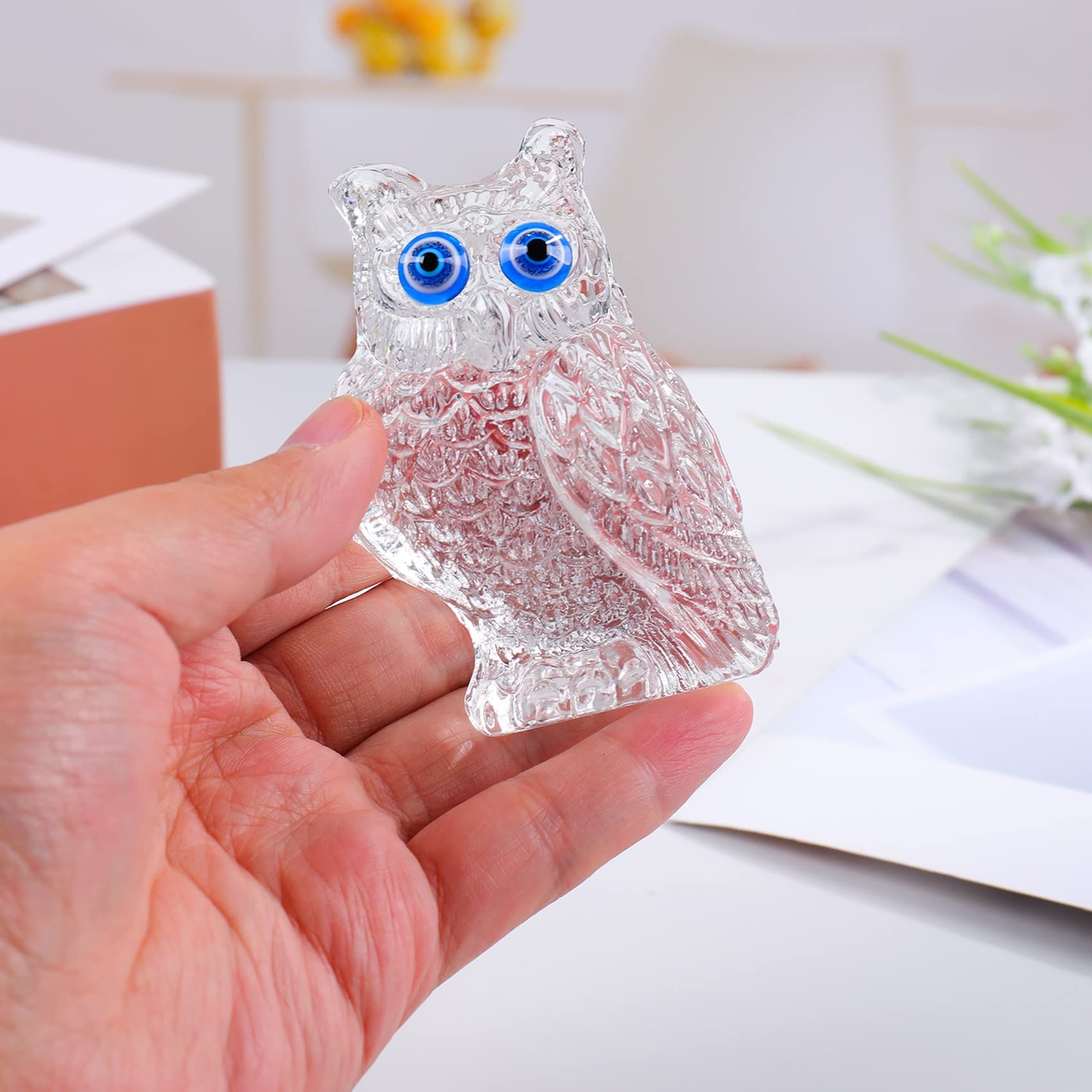 Owl Gifts Crystal Figurines Collectible Paperweight Clear Owl Gifts for Women view 2