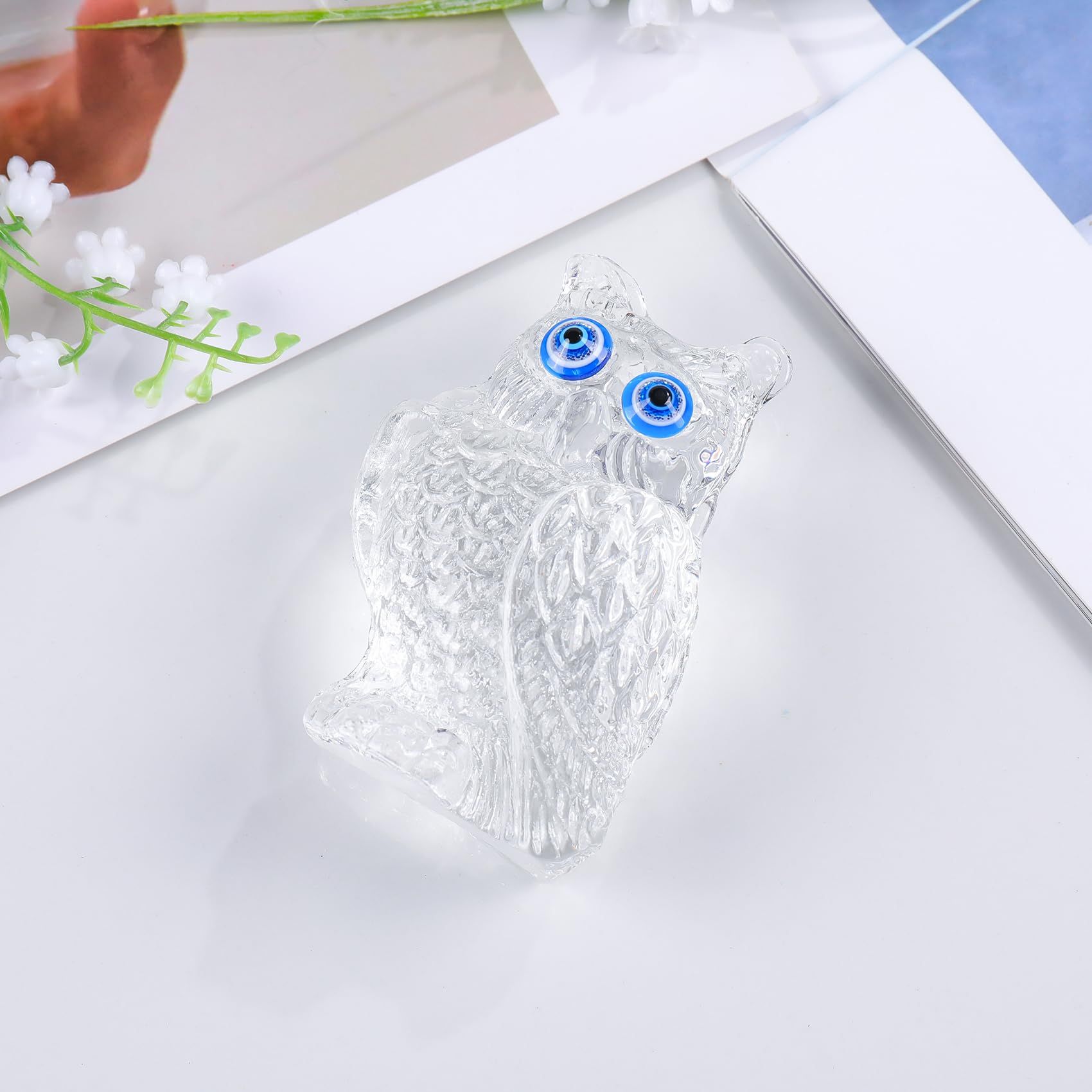 Owl Gifts Crystal Figurines Collectible Paperweight Clear Owl Gifts for Women view 3