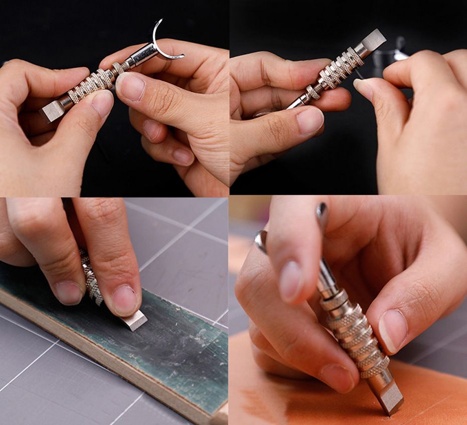 Swivel Knife 1Set Alloy Steel Rotating Carving Knife Leather Engraving Knife view 4