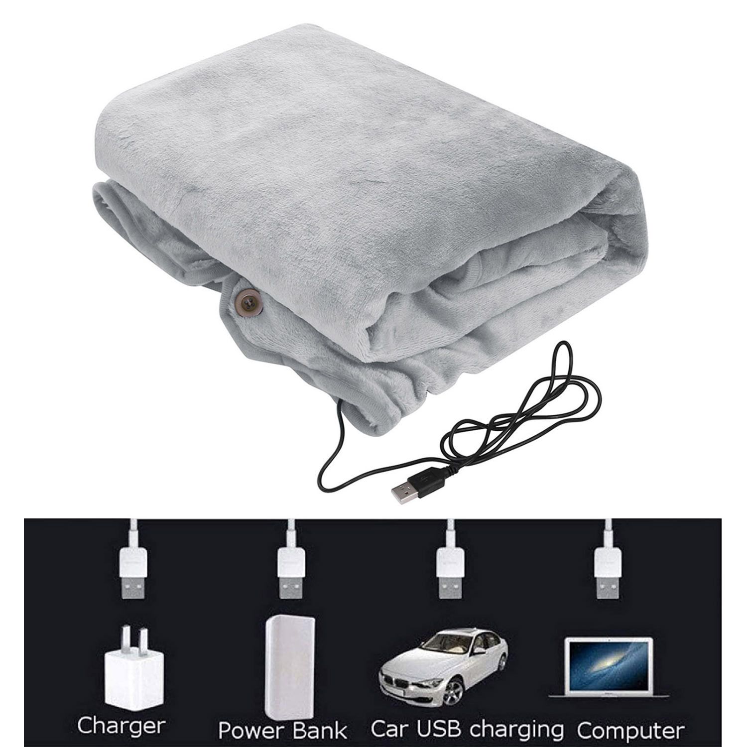 Heated Throw Blanket Electric Heating Blanket Portable Warm Fleece Wearable view 5