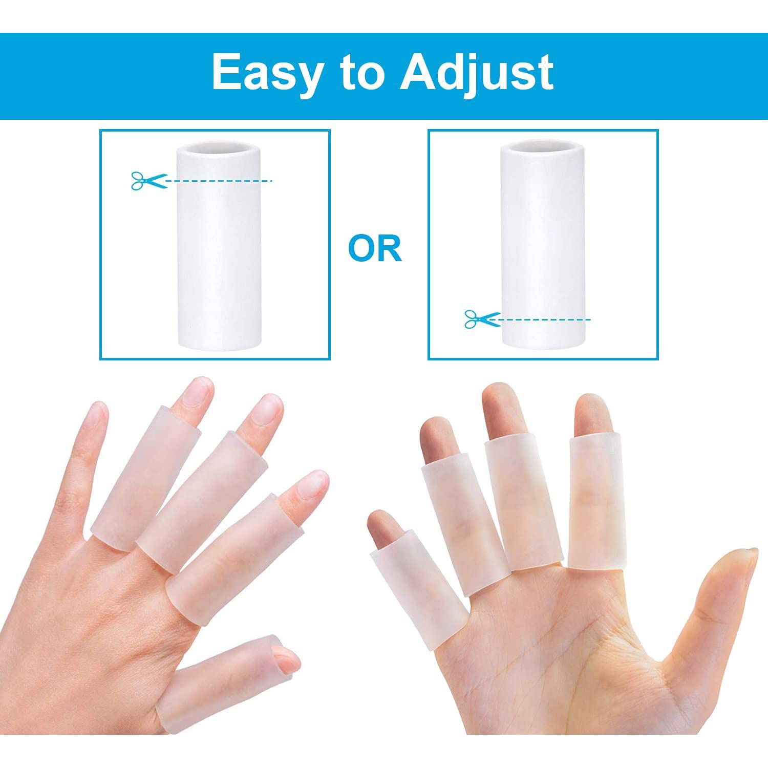 Finger Sleeves, 10PCS Gel Thumb Finger Tubes for Arthritis, Trigger Finger view 5