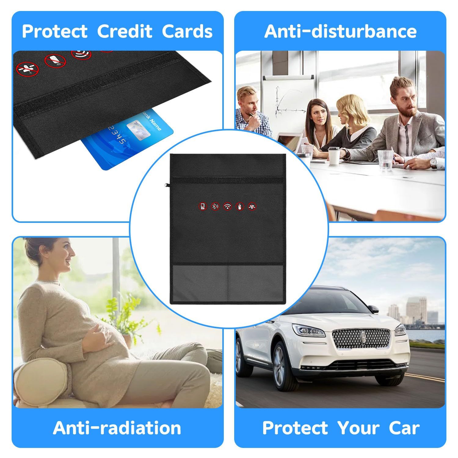 RFID Signal Blocking Bag Shielding Cage Pouch Wallet Case for Cell Phone view 3