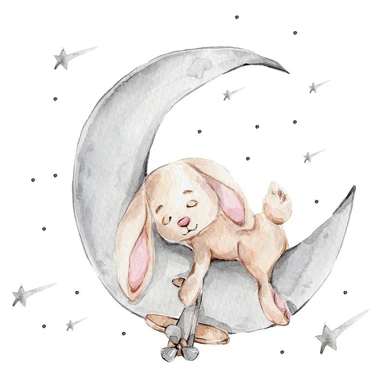 Nursery Wall Decal with Sleepy Bear for Baby Nursery Decor Cartoon Grey Ballet — image 1