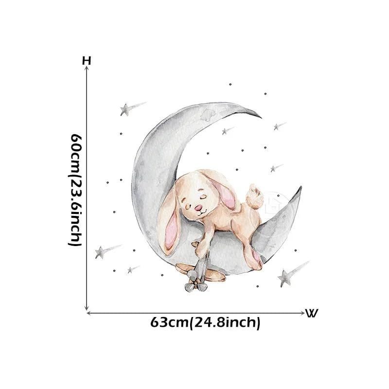 Nursery Wall Decal with Sleepy Bear for Baby Nursery Decor Cartoon Grey Ballet view 4