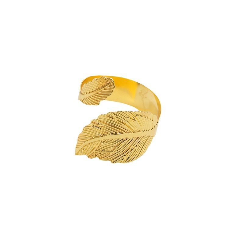 2pc Gold Leaf Napkin Rings Set of Leaves Napkin Rings for Table Setting — image 1