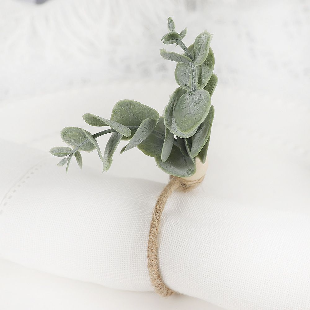 3pc Spring Napkin Rings, Wood Bead Farmhouse Napkin Rings for Weddings view 4