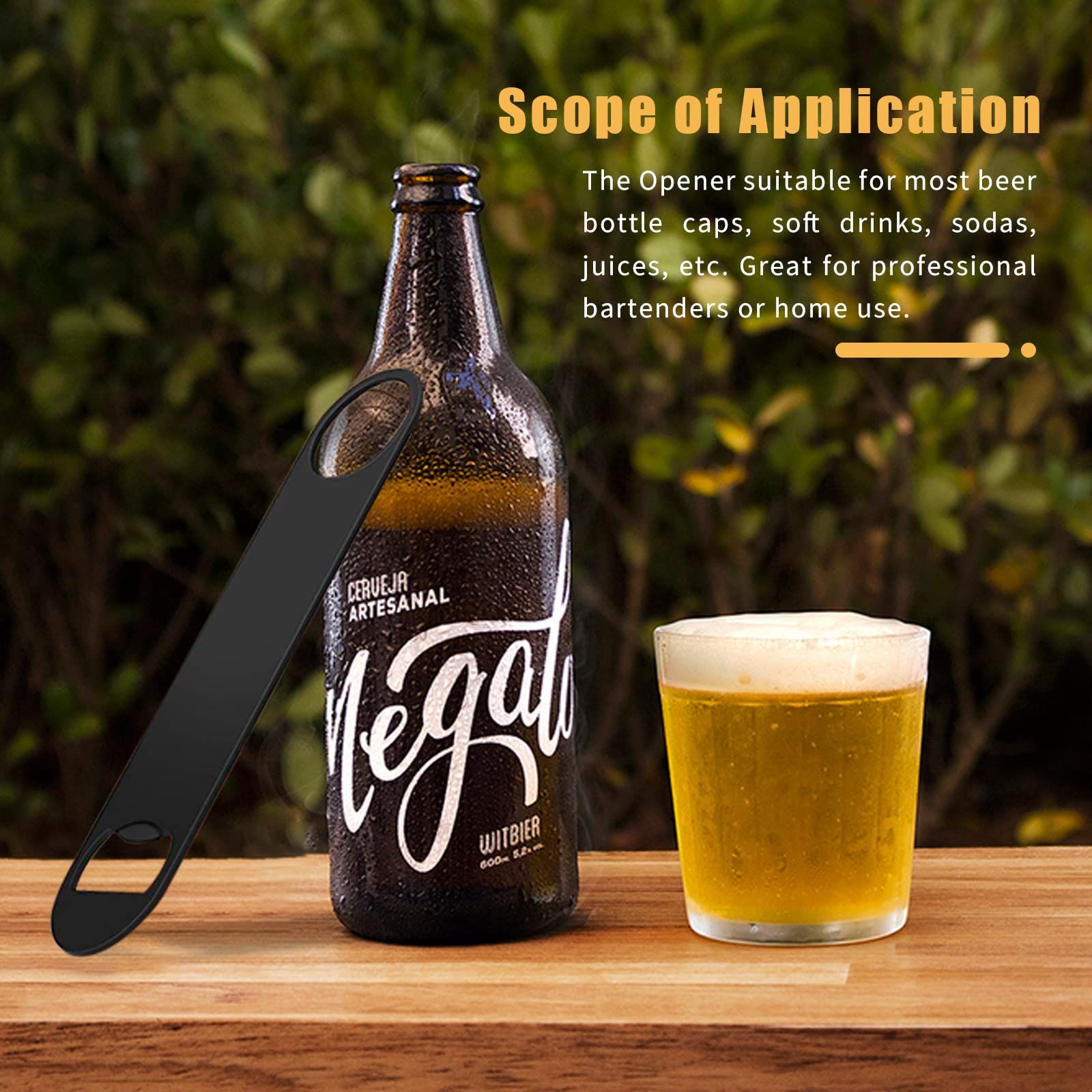 4 pc Stainless Steel Flat Bottle Opener view 3