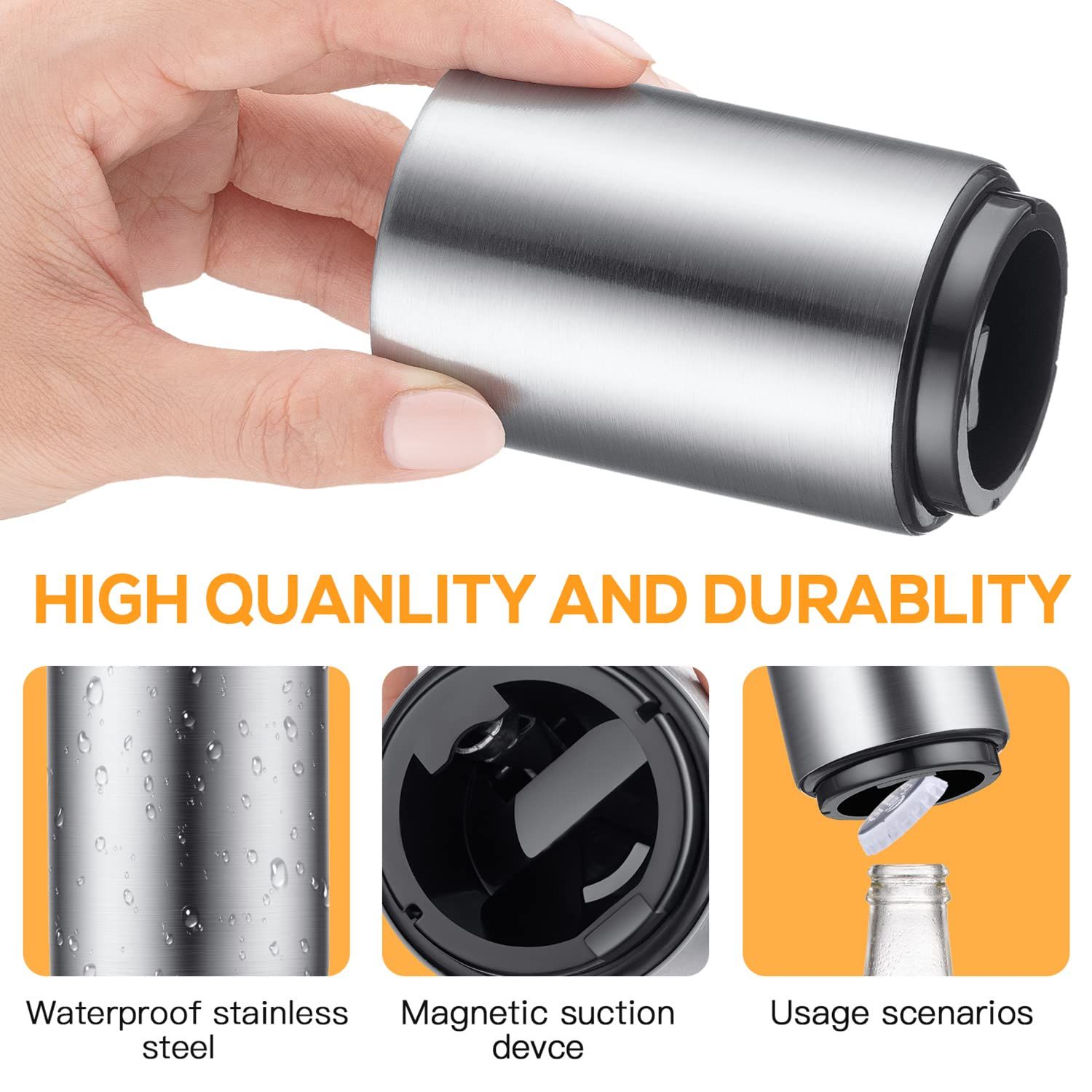 Stainless Steel Automatic Push Down No Damage Quick to Open Small Portable view 2