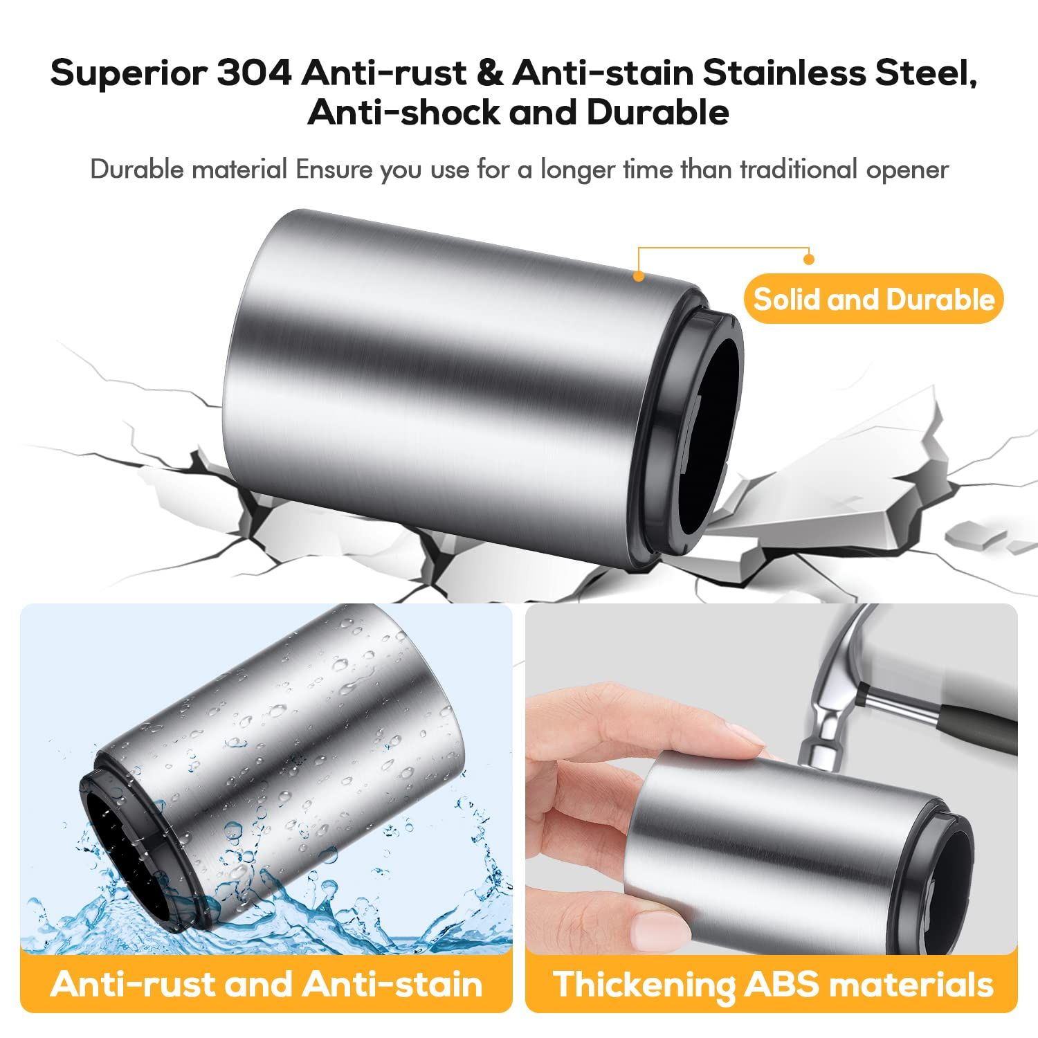 Stainless Steel Automatic Push Down No Damage Quick to Open Small Portable view 3