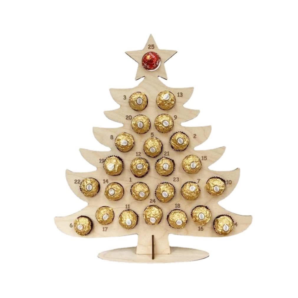 Calendar Christmas Party Chocolate Frame Decoration Wooden Advent Calendar — image 1