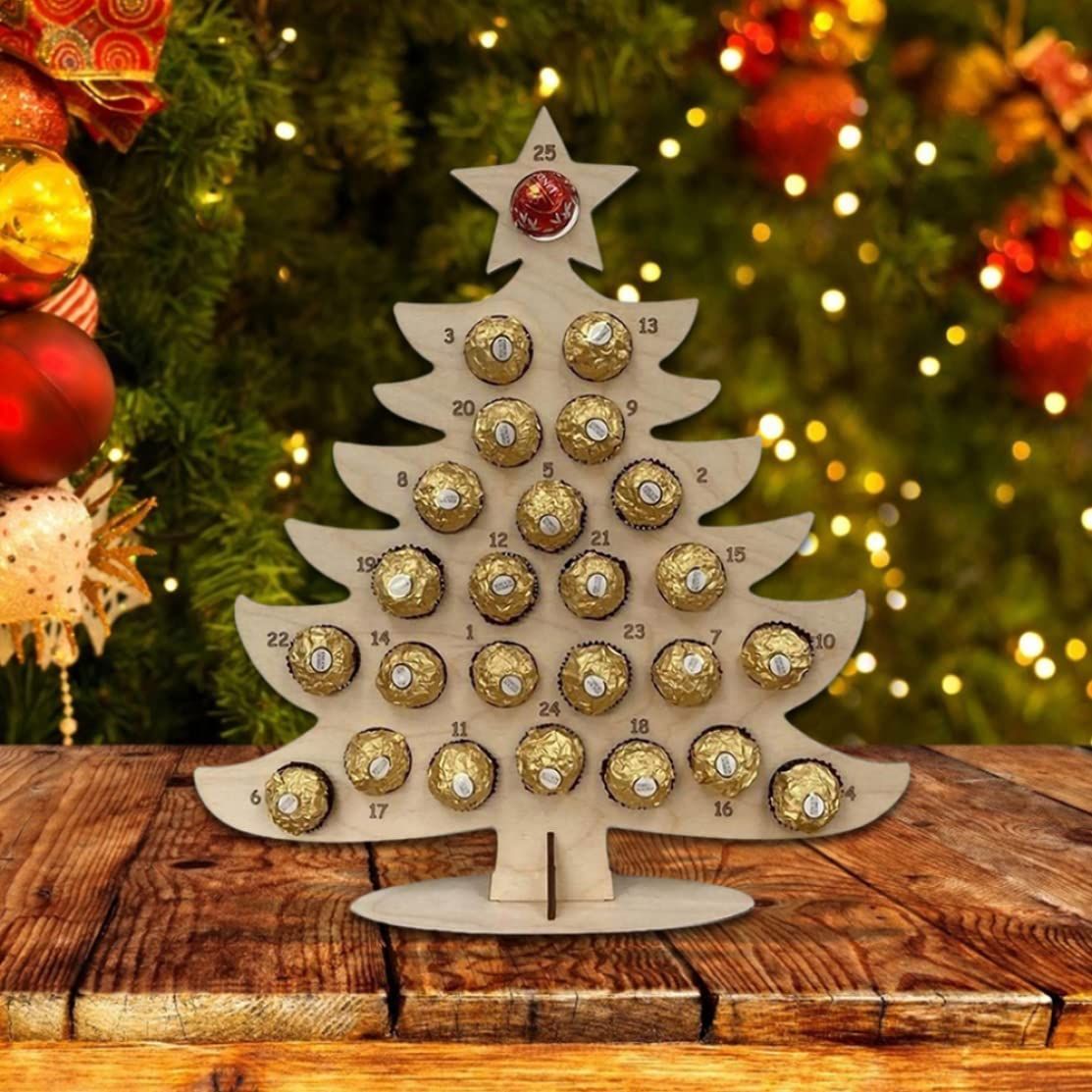 Calendar Christmas Party Chocolate Frame Decoration Wooden Advent Calendar view 4
