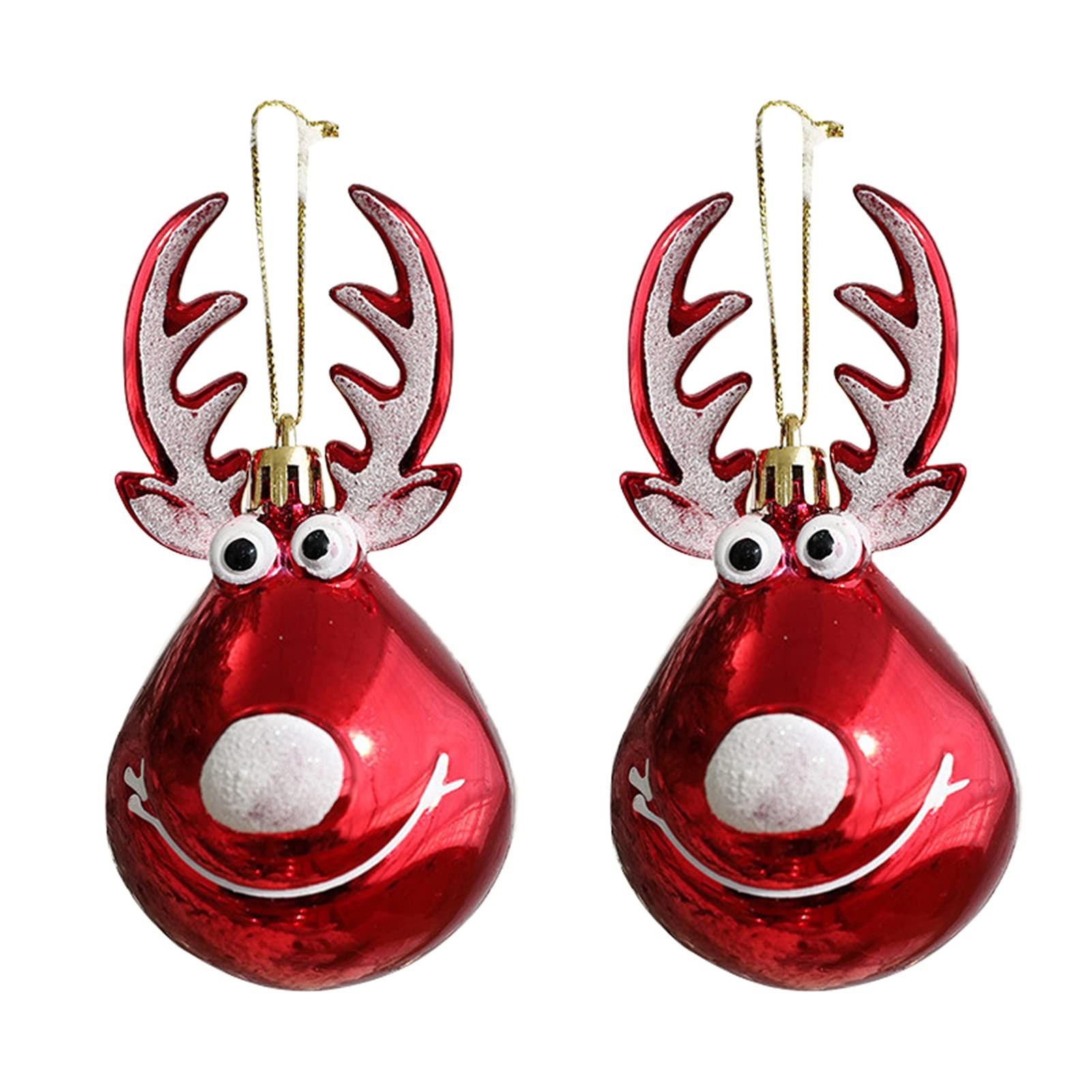 2pc Reindeer Ornament, For Hanging on a Tree or Crystal with Copper Accent and view 2