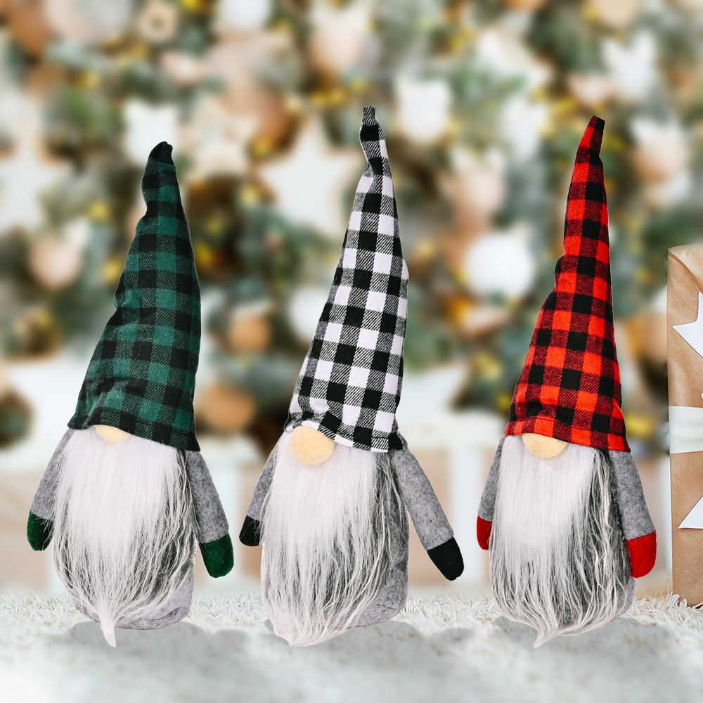 3pc Christmas Decorations Handmade Santa Plush view 4