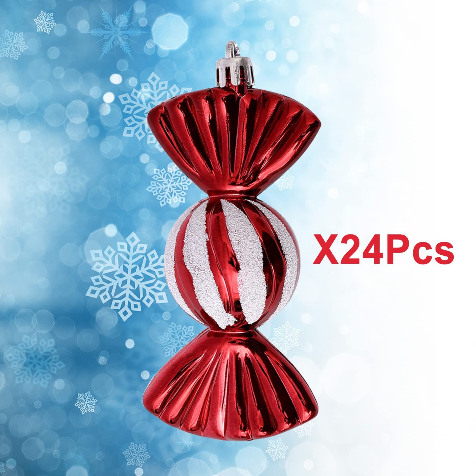 4 PC Shatterproof Xmas Candies Ornaments，Christmas Candy Ornaments Hanging view 4
