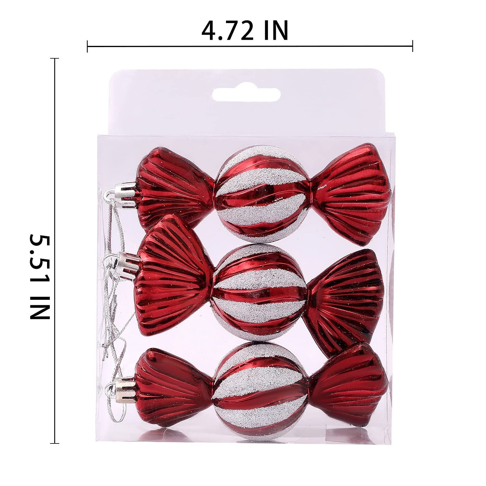 4 PC Shatterproof Xmas Candies Ornaments，Christmas Candy Ornaments Hanging view 5