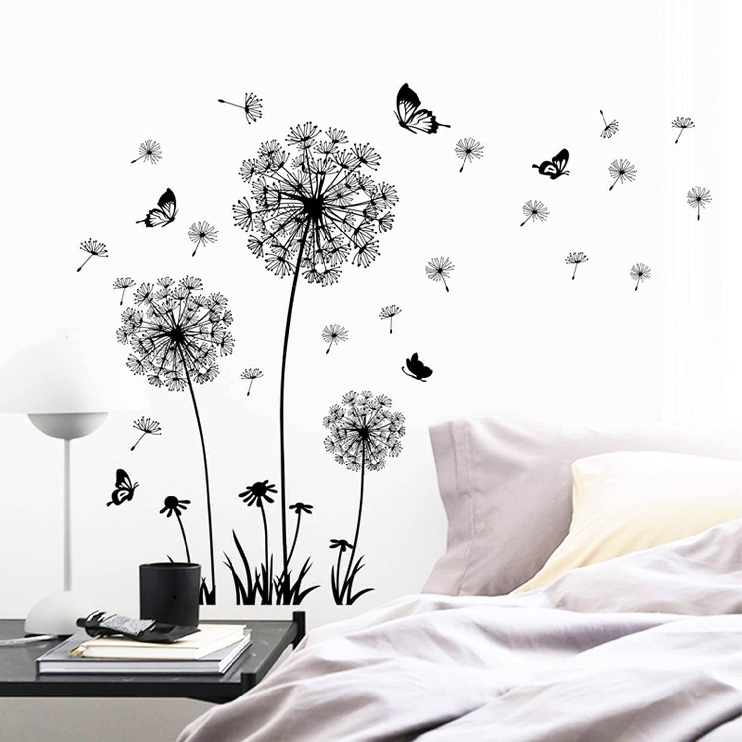 Dandelion Wall Decals Flower Stickers Murals Butterflies Wall Decor for view 4