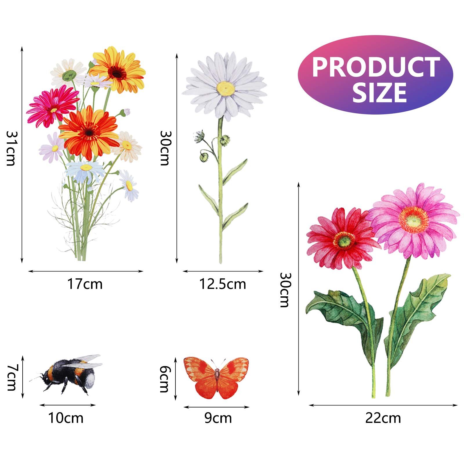 Flowers Butterflies Wall Decals Chrysanthemums Dragonflies Wall Sticker view 4