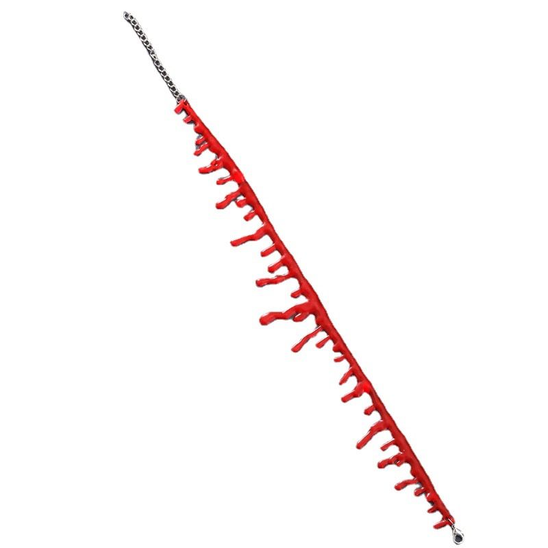 Horror Blood Drip Neck Cut Choker Necklace for Women Teen Girls Punk Soft