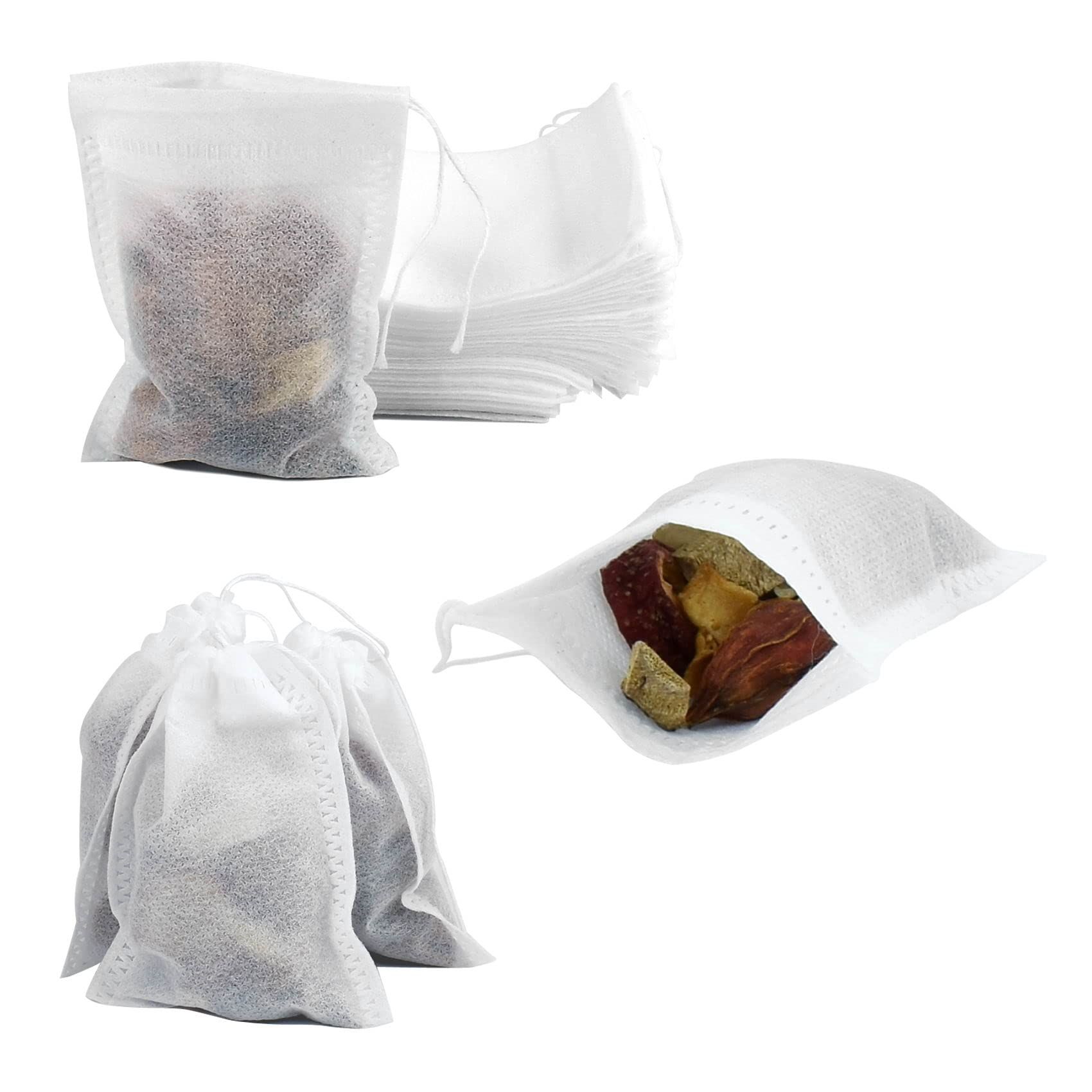 100 pc Drawstring Bags, Disposable Small Mesh Bags for Cooking, Soaking — image 1