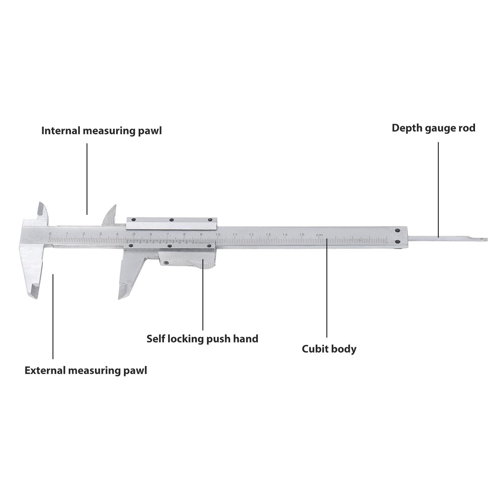 Vernier Caliper Calipers Measuring Tool Micrometer Carbon Steel Inch/Metric view 2